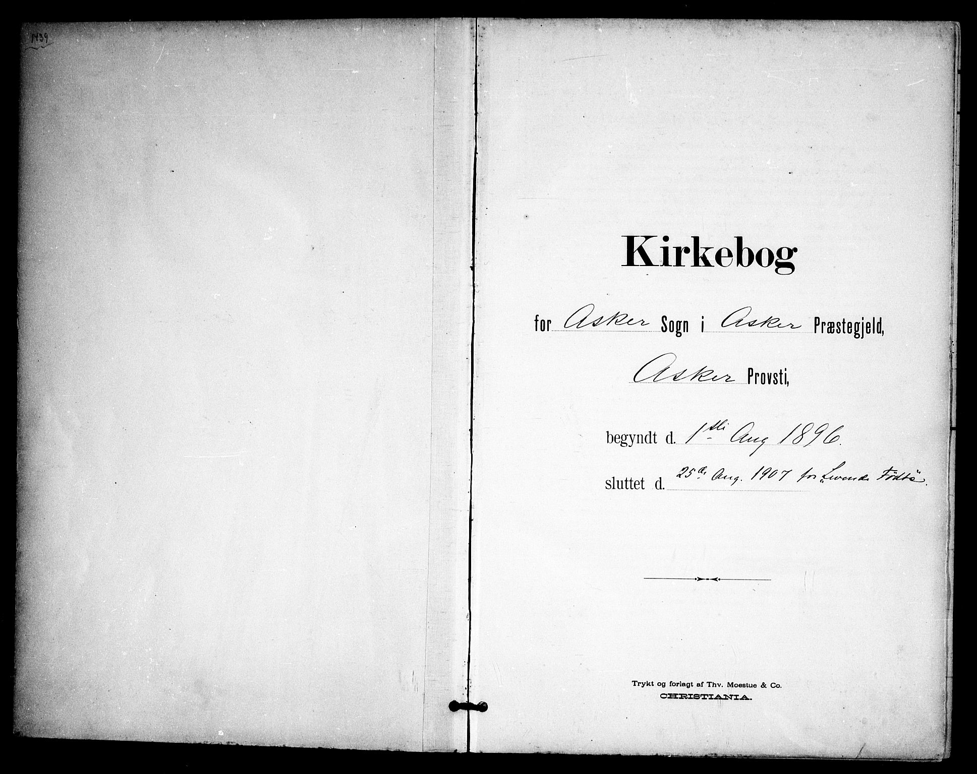 Asker prestekontor Kirkebøker, SAO/A-10256a/F/Fa/L0015: Ministerialbok nr. I 15, 1896-1915