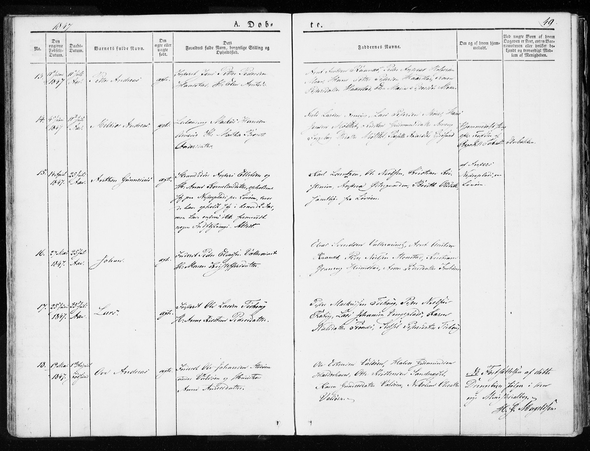 Ministerialprotokoller, klokkerbøker og fødselsregistre - Sør-Trøndelag, SAT/A-1456/655/L0676: Ministerialbok nr. 655A05, 1830-1847, s. 49