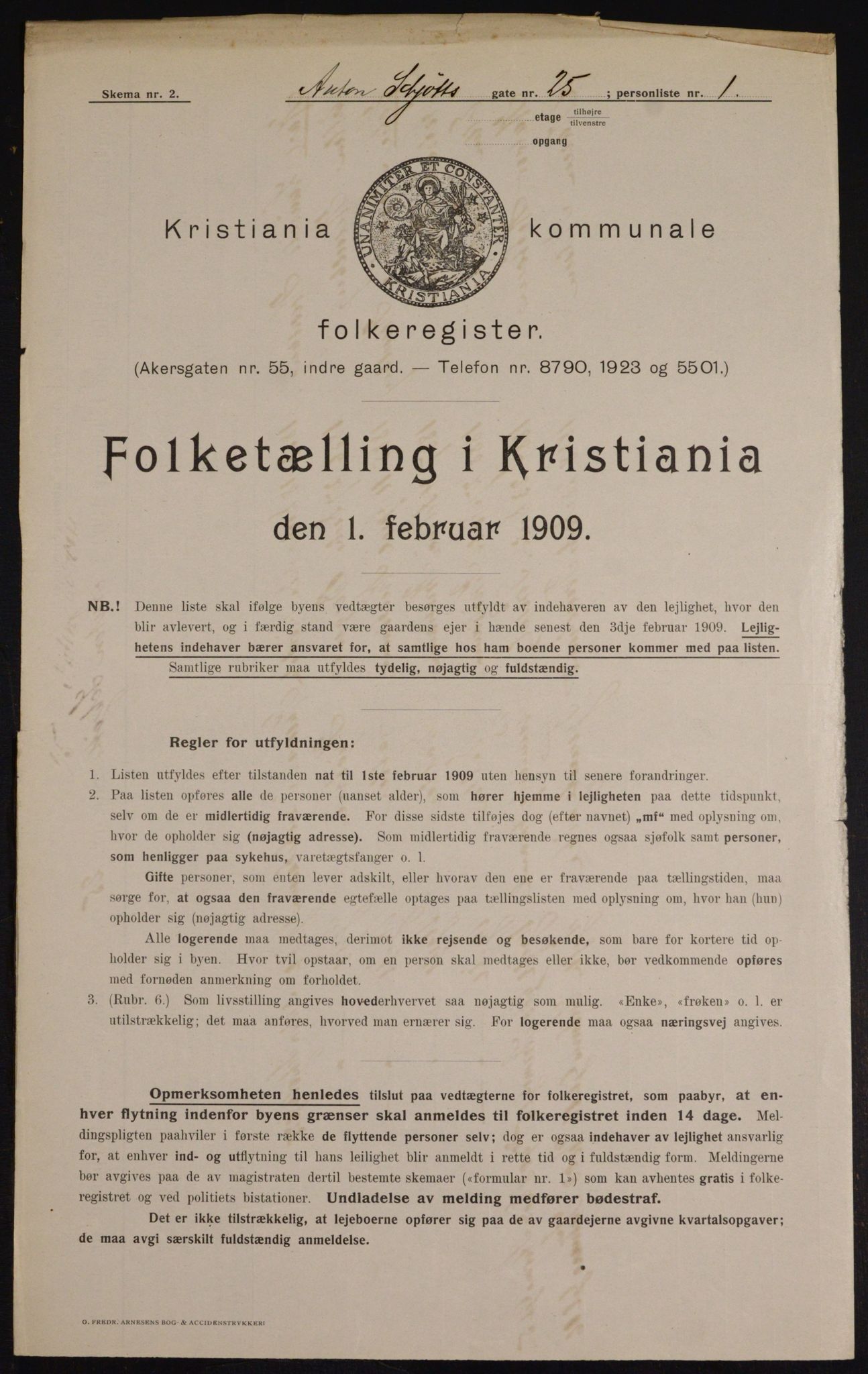 OBA, Kommunal folketelling 1.2.1909 for Kristiania kjøpstad, 1909, s. 1348