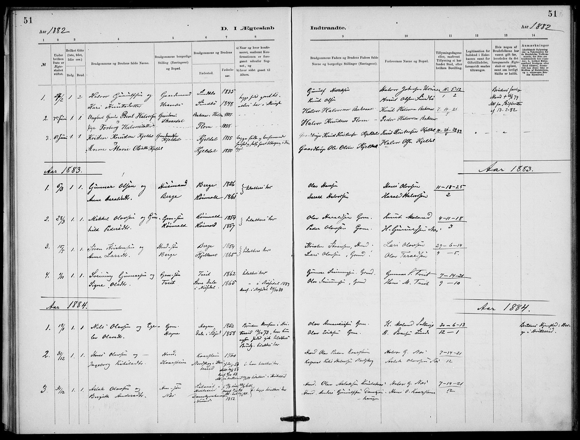 Lunde kirkebøker, AV/SAKO-A-282/F/Fb/L0003: Ministerialbok nr. II 3, 1882-1891