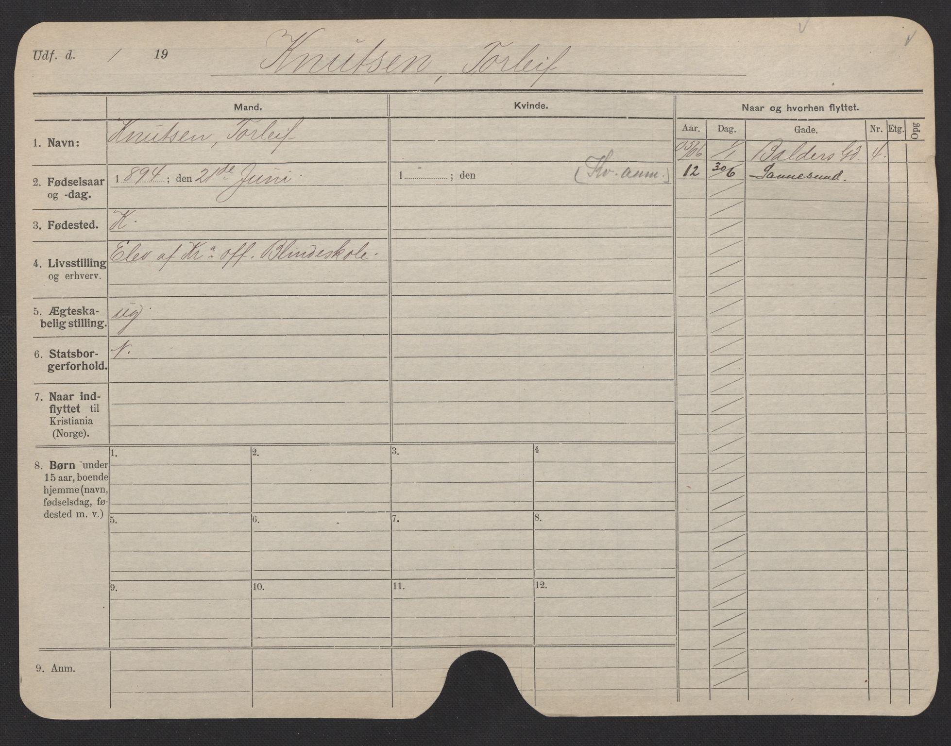 Oslo folkeregister, Registerkort, AV/SAO-A-11715/F/Fa/Fac/L0006: Menn, 1906-1914, s. 427a