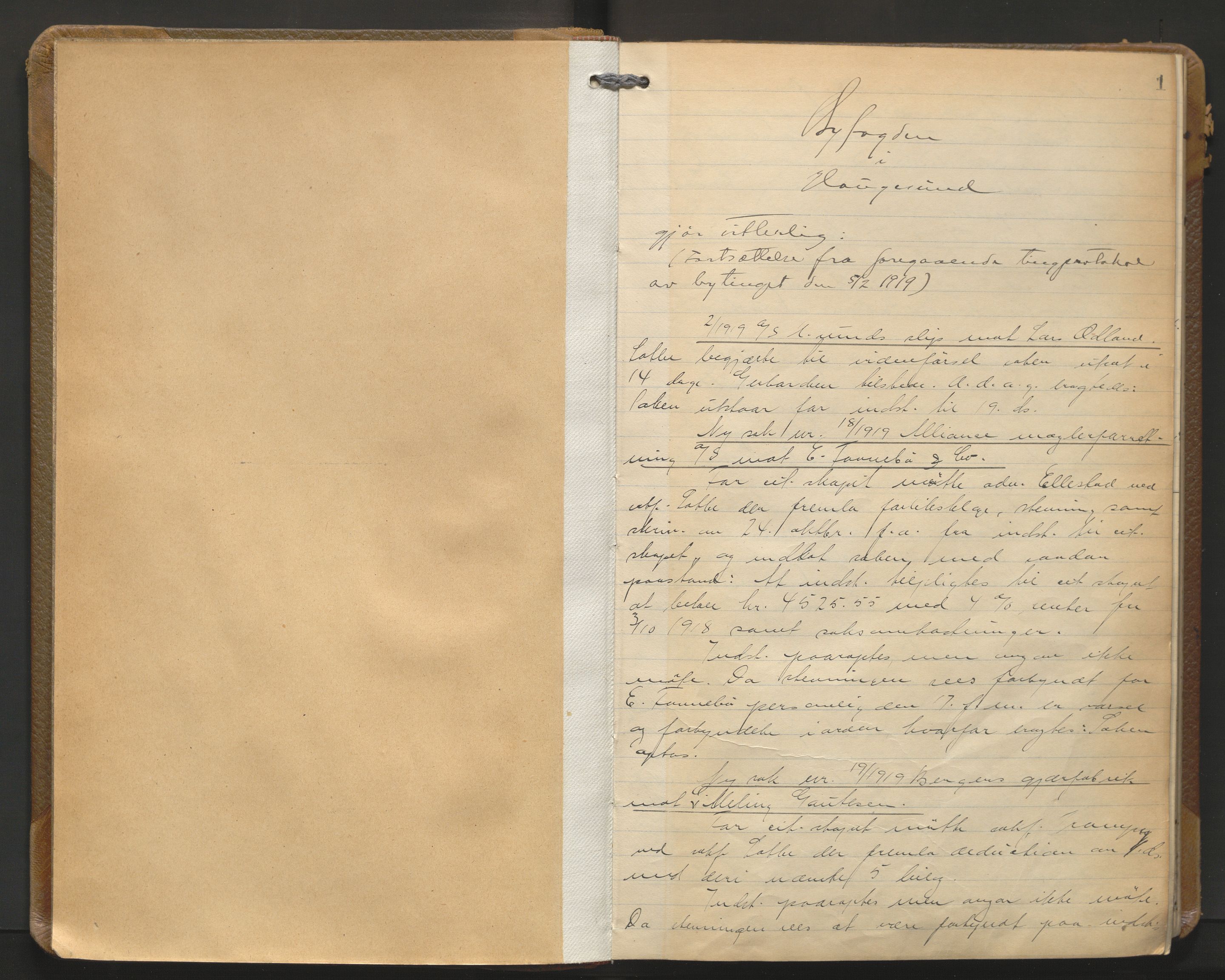 Haugesund tingrett, AV/SAST-A-101415/01/V/VA/L0014: Bytingsprotokoll, 1919-1920