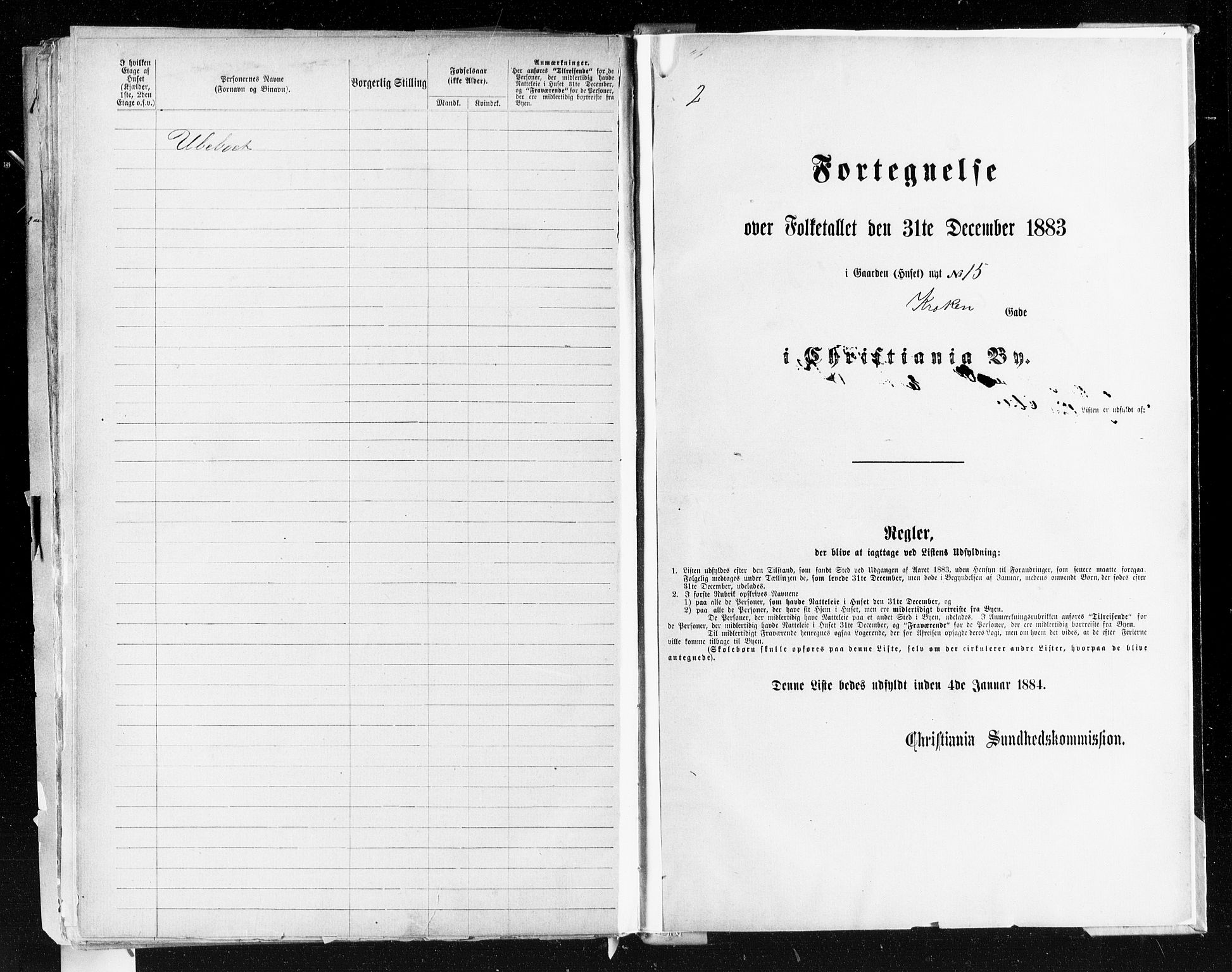 OBA, Kommunal folketelling 31.12.1883 for Kristiania kjøpstad, 1883, s. 2425