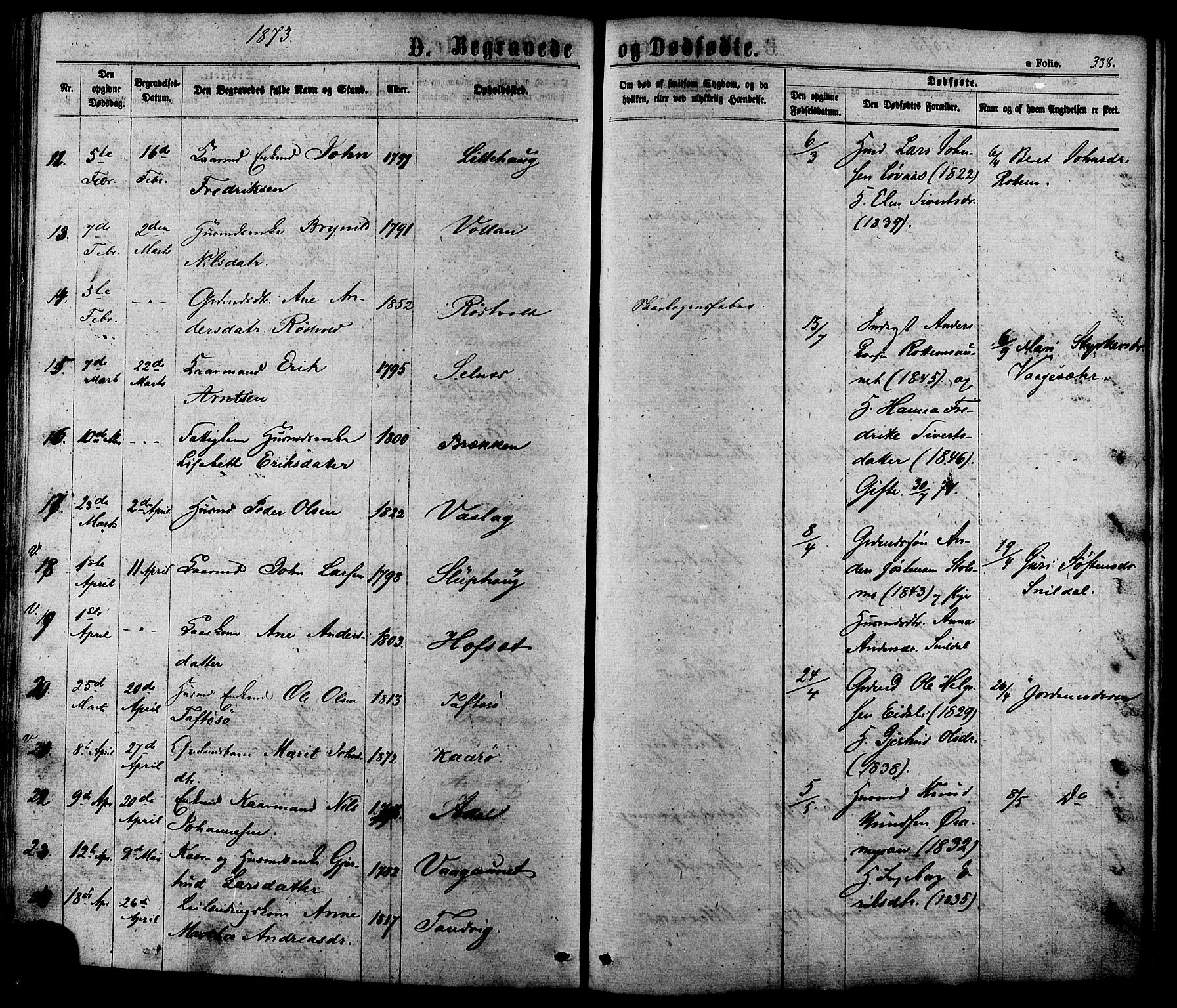 Ministerialprotokoller, klokkerbøker og fødselsregistre - Sør-Trøndelag, SAT/A-1456/630/L0495: Ministerialbok nr. 630A08, 1868-1878, s. 338