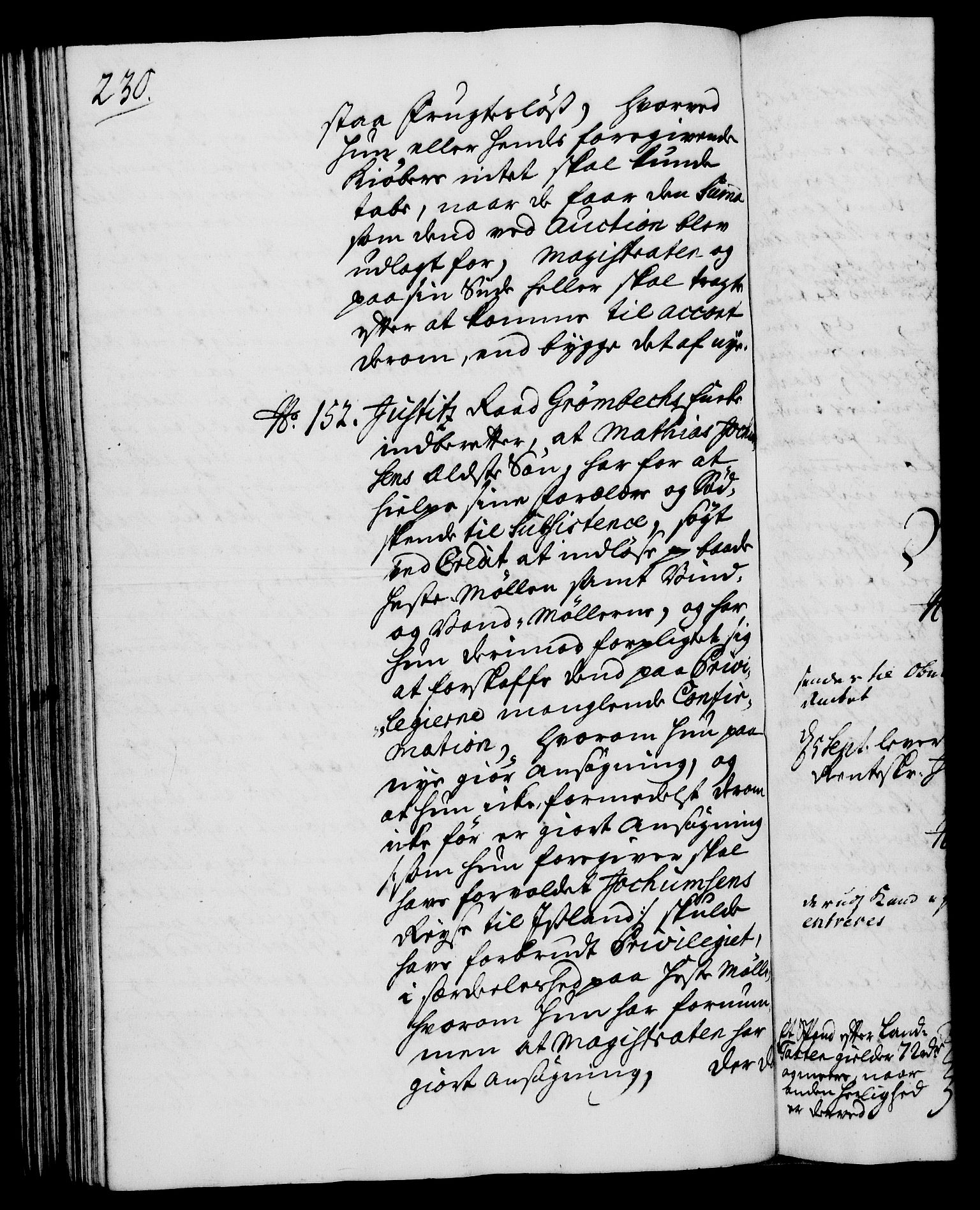 Rentekammeret, Kammerkanselliet, RA/EA-3111/G/Gh/Gha/L0017: Norsk ekstraktmemorialprotokoll (merket RK 53.62), 1735, s. 230