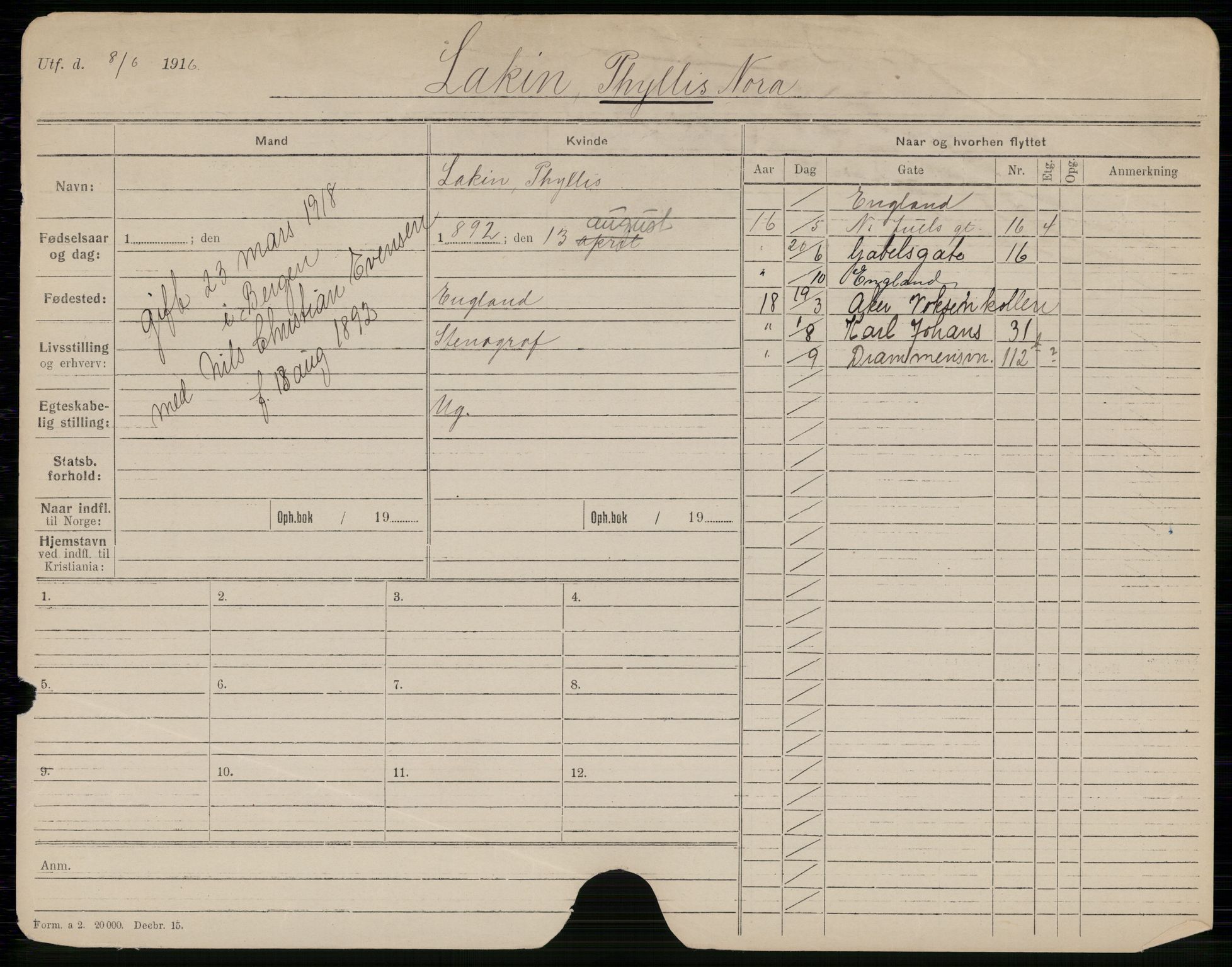 Oslo folkeregister, Registerkort, SAO/A-11715/K/Kb/L0033: L - O, 1918