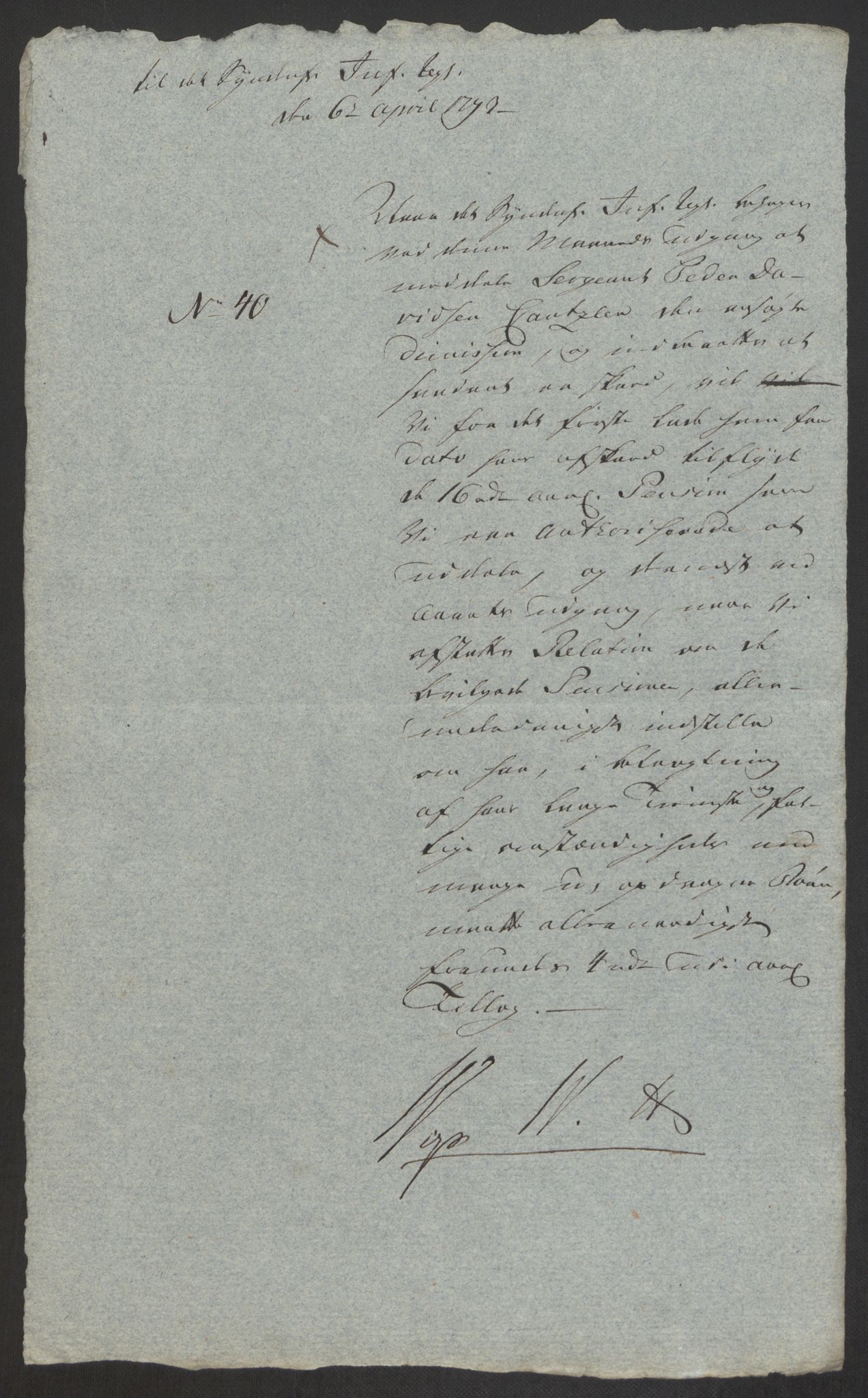 Forsvaret, Den norske kvesthuskasse/krigshospitalkasse, AV/RA-RAFA-1887/F/Fa/L0008: Konsepter, 1790-1793, s. 1078