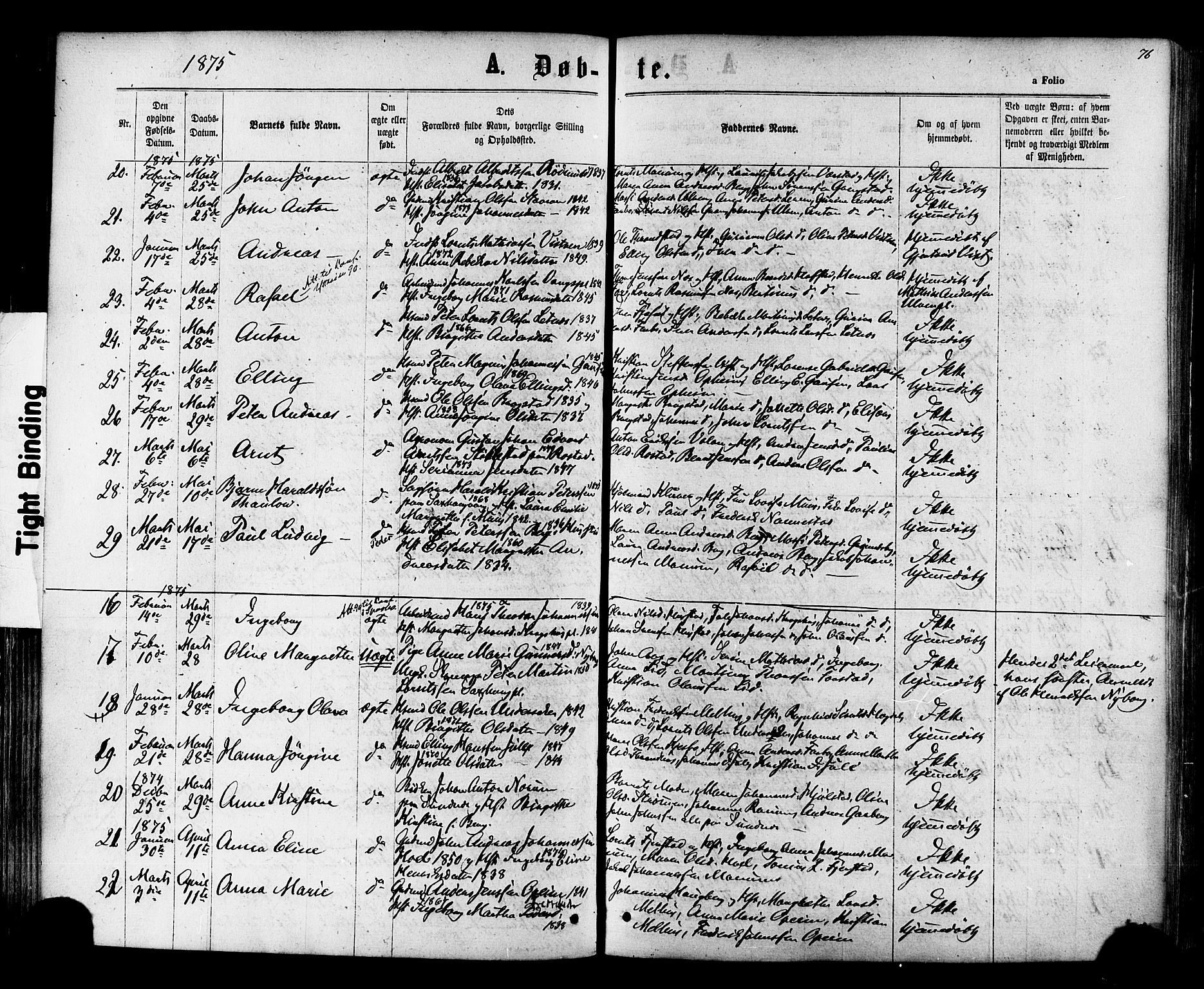 Ministerialprotokoller, klokkerbøker og fødselsregistre - Nord-Trøndelag, SAT/A-1458/730/L0284: Ministerialbok nr. 730A09, 1866-1878, s. 76