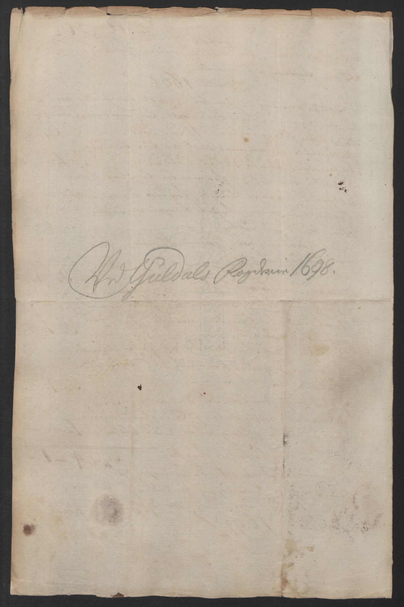 Rentekammeret inntil 1814, Reviderte regnskaper, Fogderegnskap, RA/EA-4092/R60/L3948: Fogderegnskap Orkdal og Gauldal, 1698, s. 387
