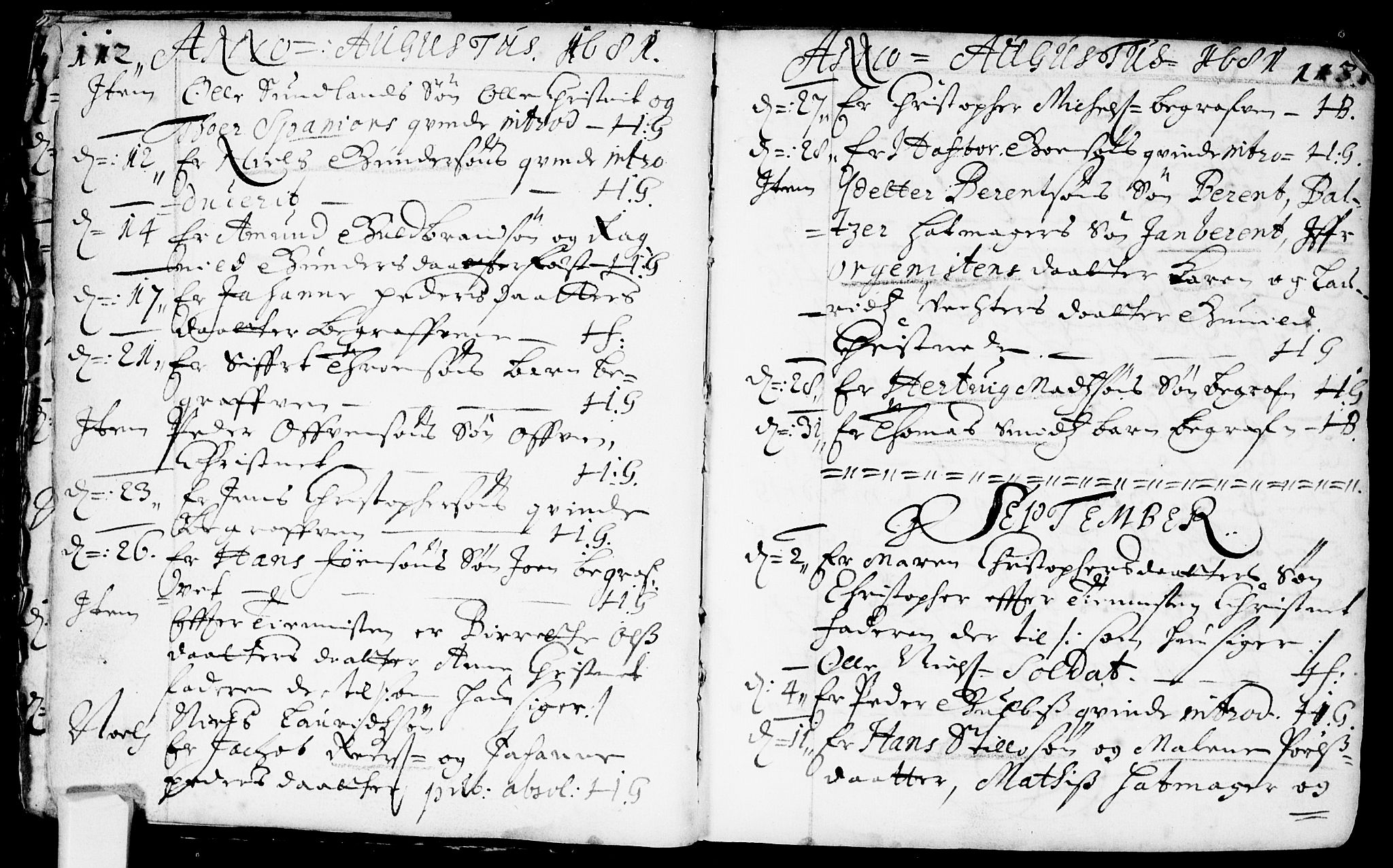 Bragernes kirkebøker, SAKO/A-6/F/Fa/L0002: Ministerialbok nr. I 2, 1680-1705, s. 112-113