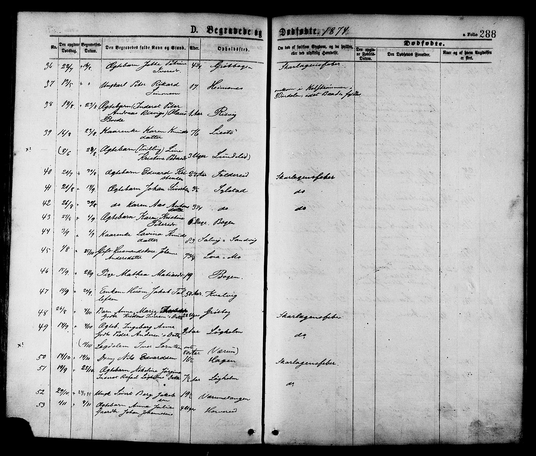 Ministerialprotokoller, klokkerbøker og fødselsregistre - Nord-Trøndelag, SAT/A-1458/780/L0642: Ministerialbok nr. 780A07 /1, 1874-1885, s. 288
