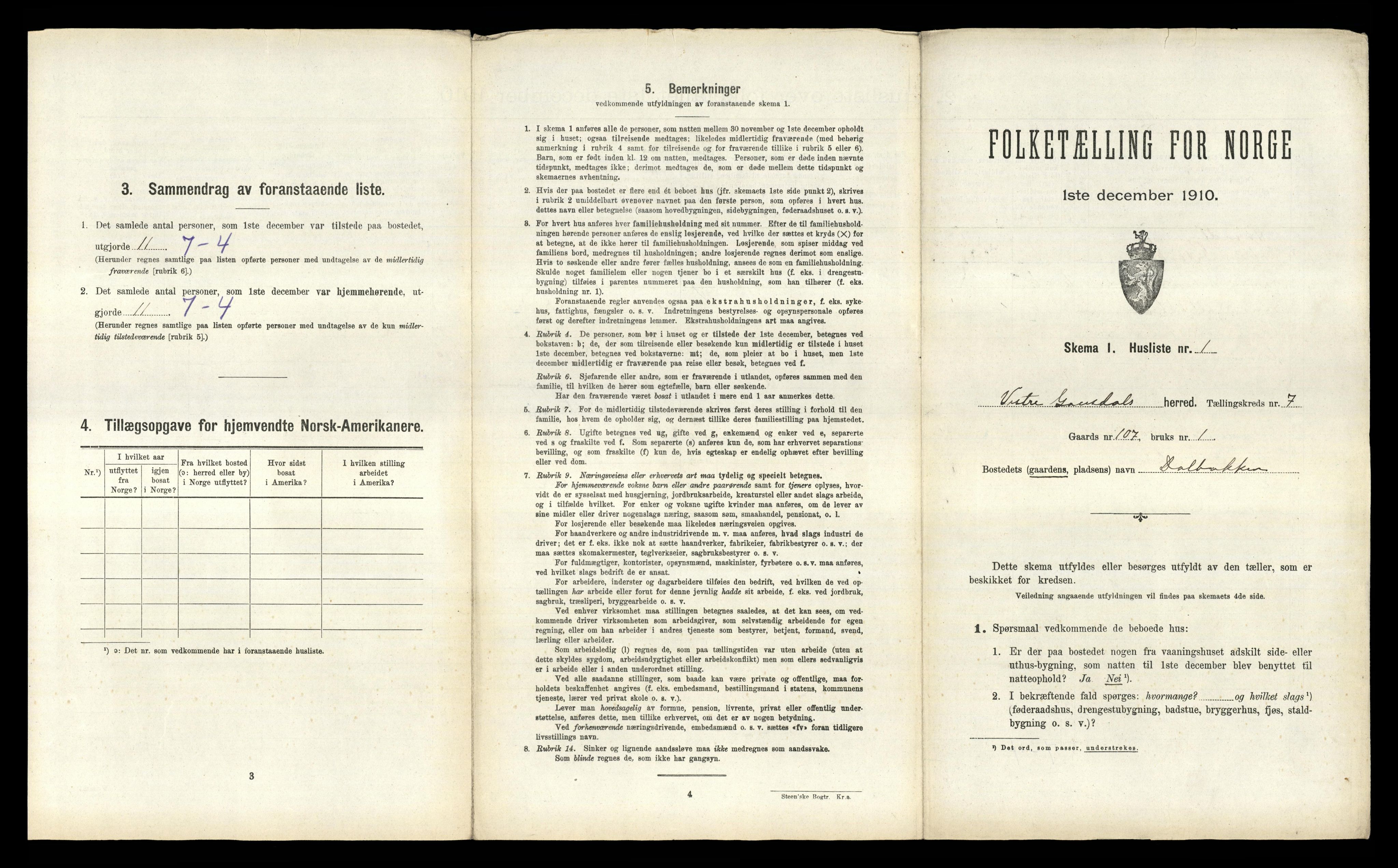 RA, Folketelling 1910 for 0523 Vestre Gausdal herred, 1910, s. 861