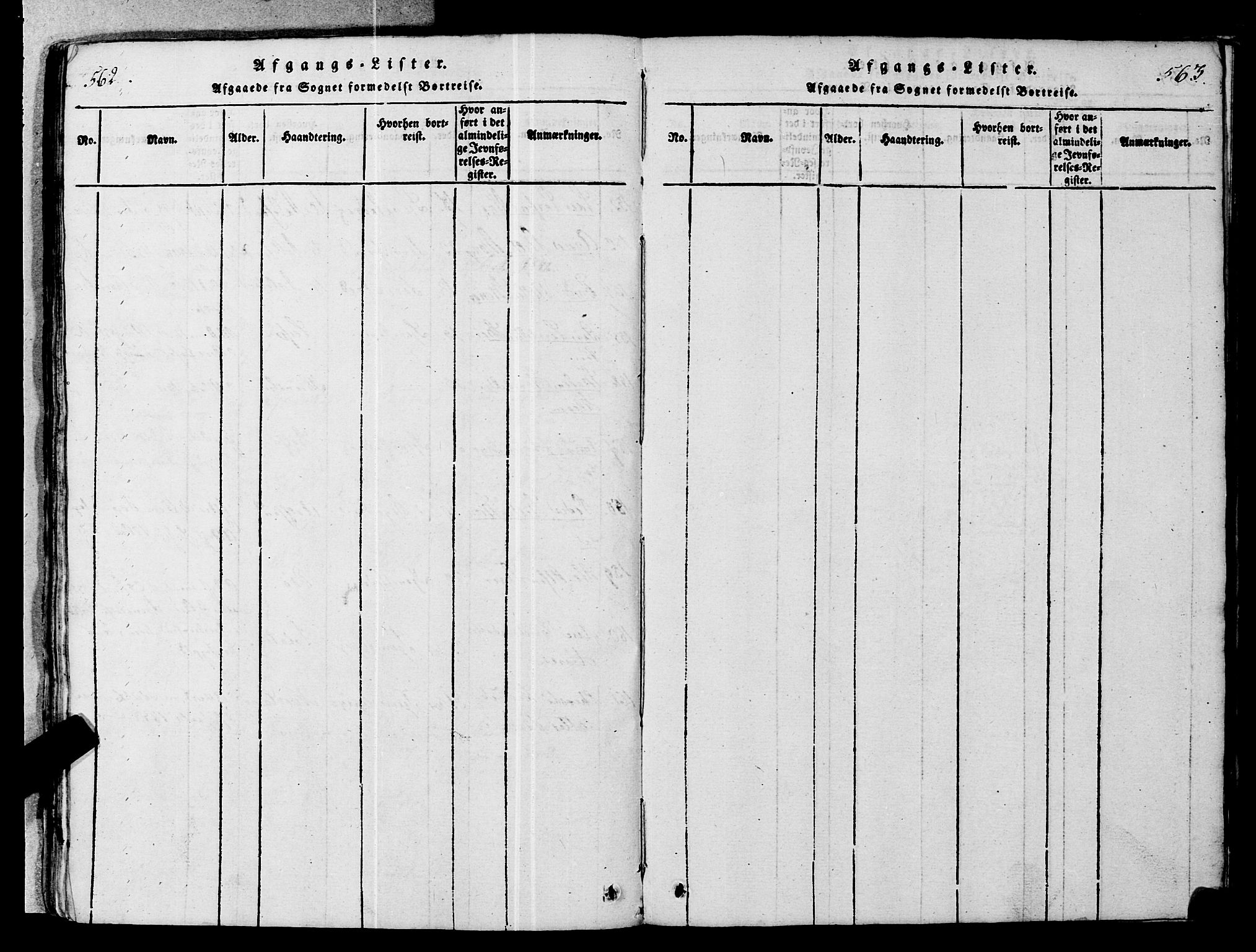 Ministerialprotokoller, klokkerbøker og fødselsregistre - Møre og Romsdal, AV/SAT-A-1454/546/L0593: Ministerialbok nr. 546A01, 1818-1853, s. 562-563