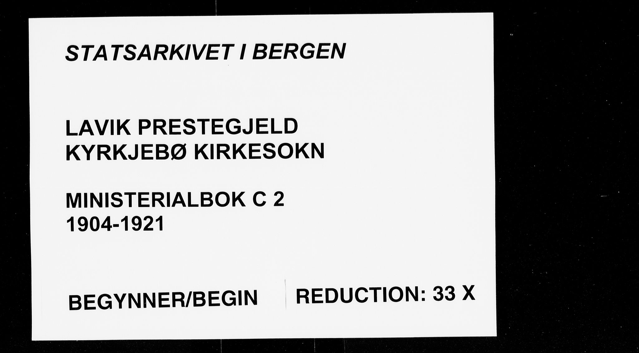 Lavik sokneprestembete, AV/SAB-A-80901: Ministerialbok nr. C 2, 1904-1921