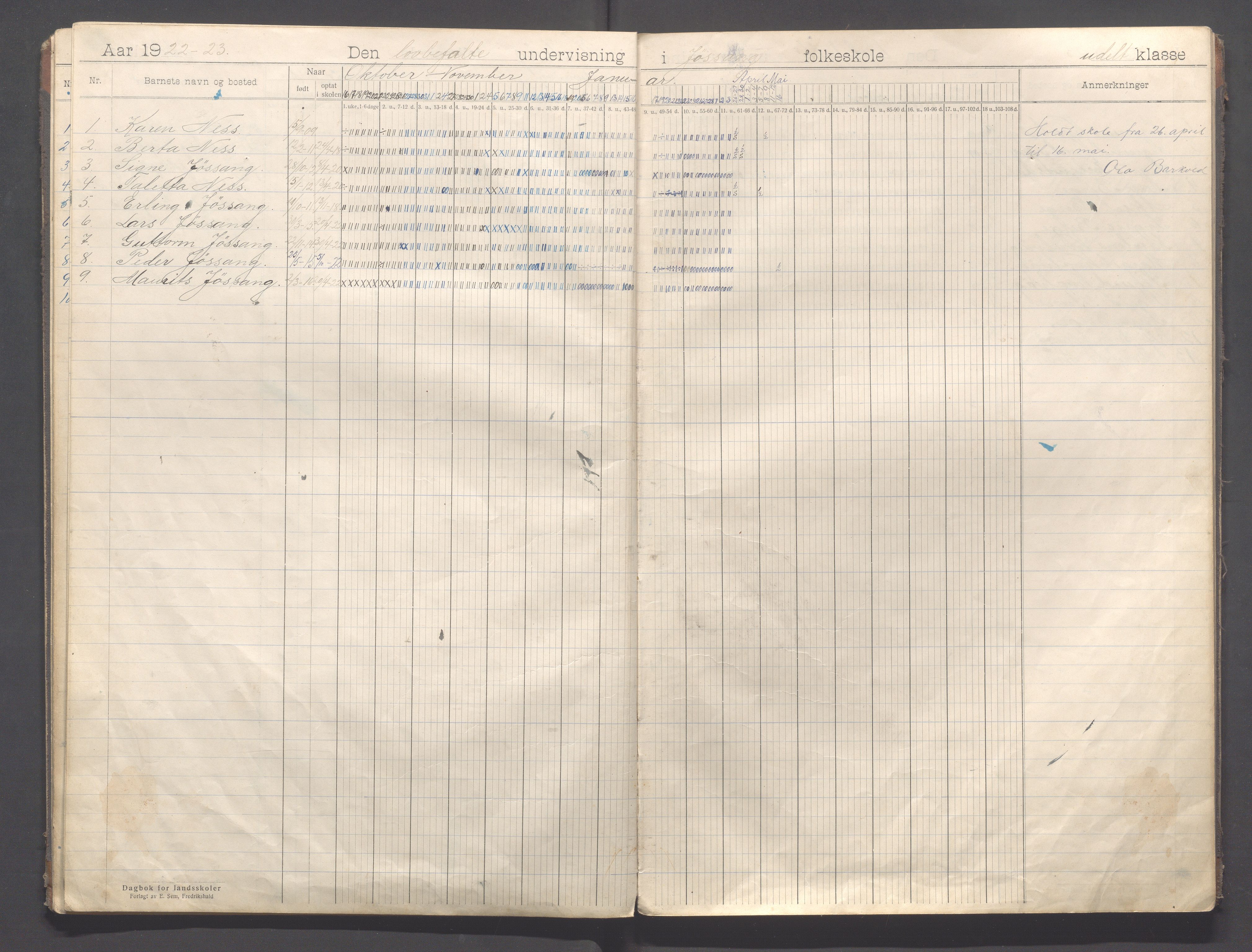 Strand kommune - Jøssang skole, IKAR/A-1274/G/Ga/L0001: Dagbok, 1916-1946, s. 10