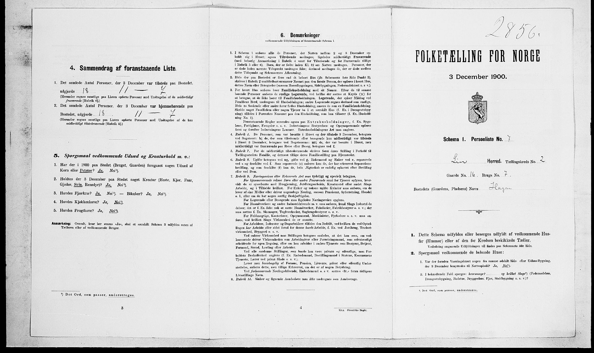 RA, Folketelling 1900 for 0626 Lier herred, 1900, s. 374