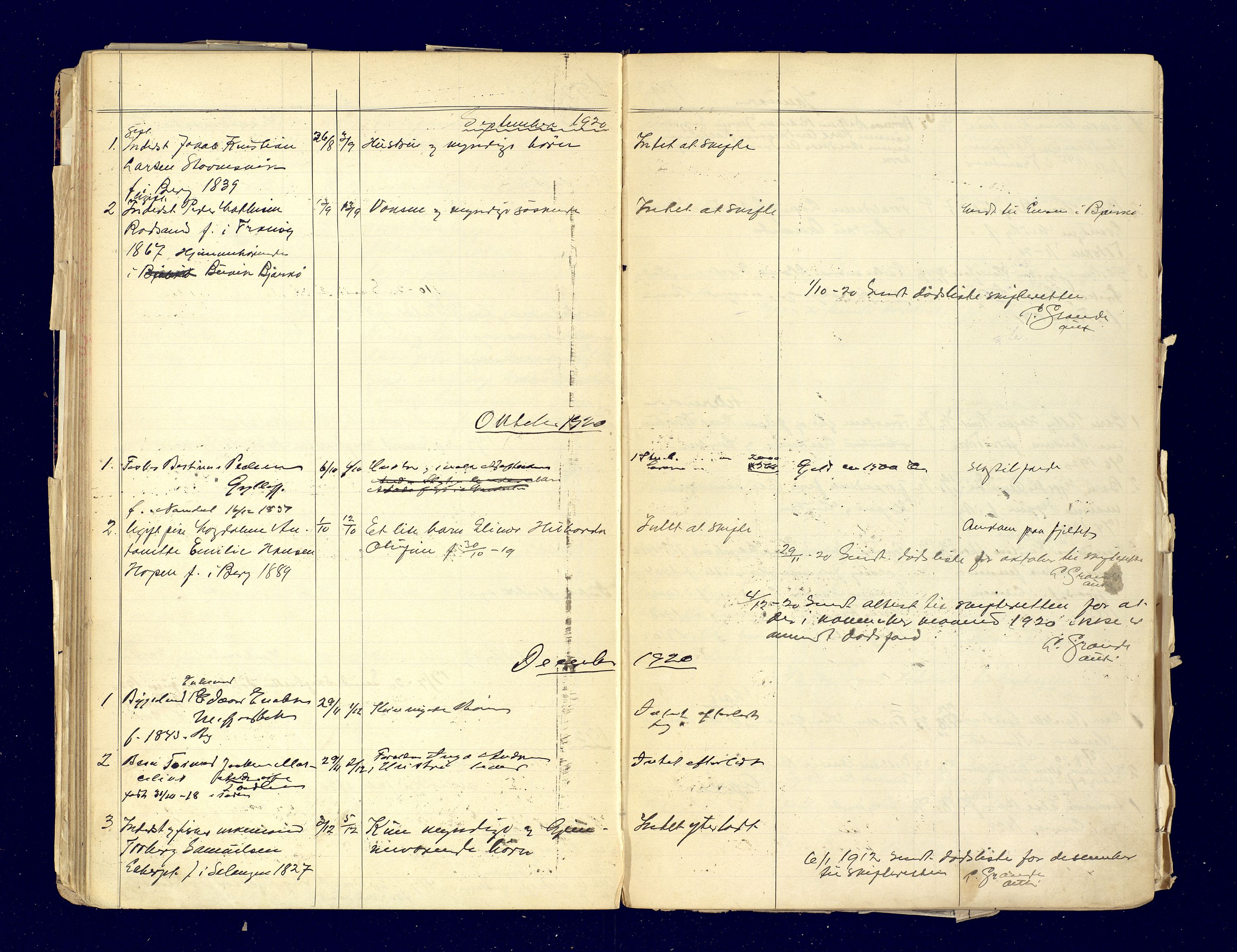 Berg og Torsken lensmannskontor, AV/SATØ-S-1274/F/Fj/Fja/L0152: Dødsfallsprotokoll, 1903-1931