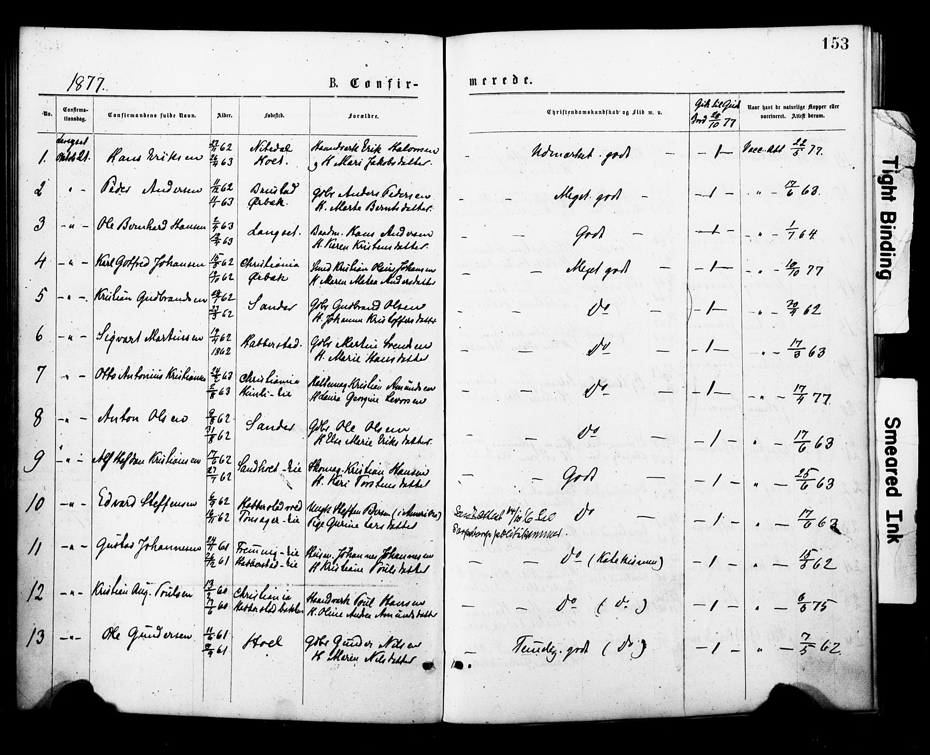 Eidsvoll prestekontor Kirkebøker, AV/SAO-A-10888/F/Fa/L0001: Ministerialbok nr. I 1, 1877-1881, s. 153