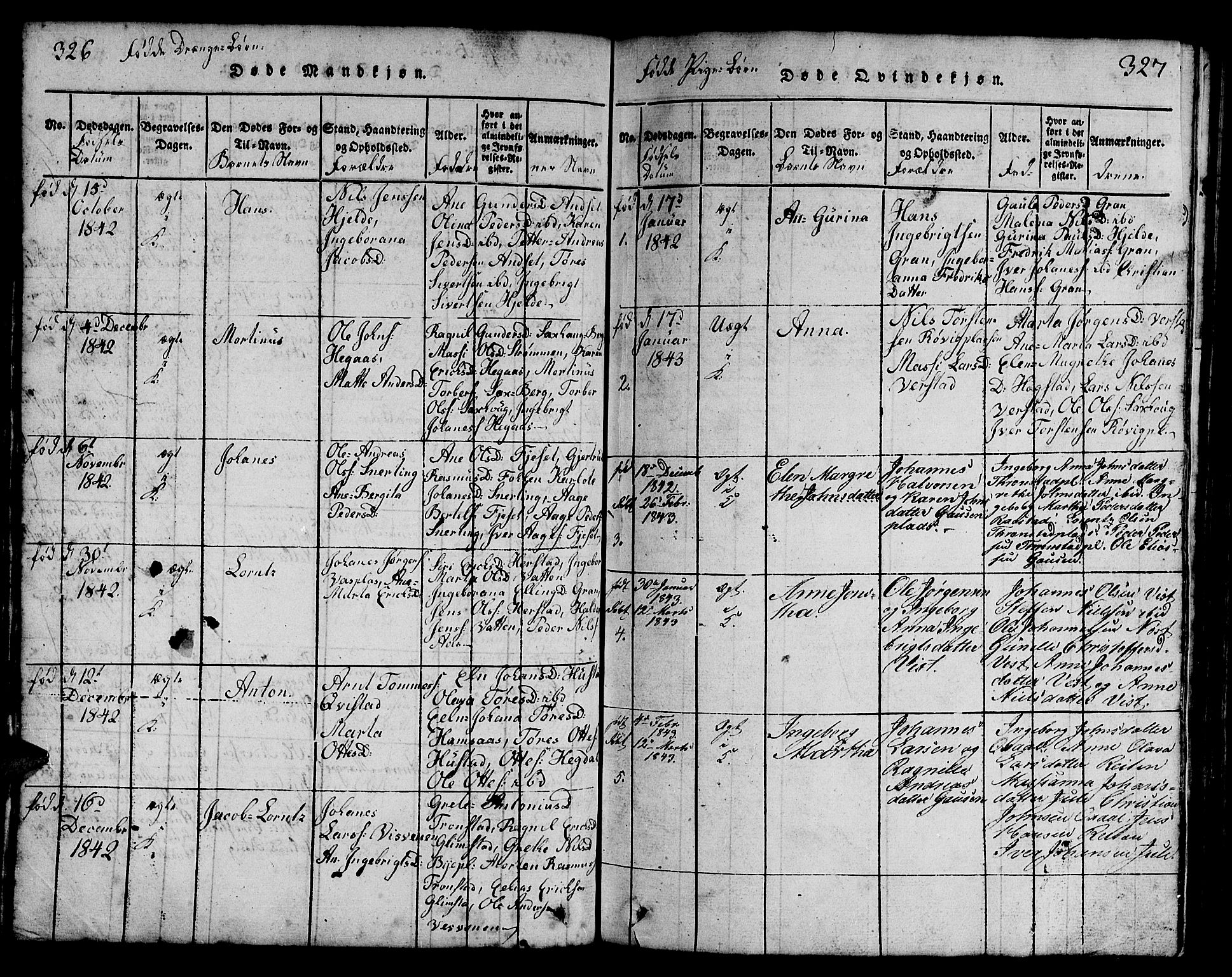 Ministerialprotokoller, klokkerbøker og fødselsregistre - Nord-Trøndelag, SAT/A-1458/730/L0298: Klokkerbok nr. 730C01, 1816-1849, s. 326-327
