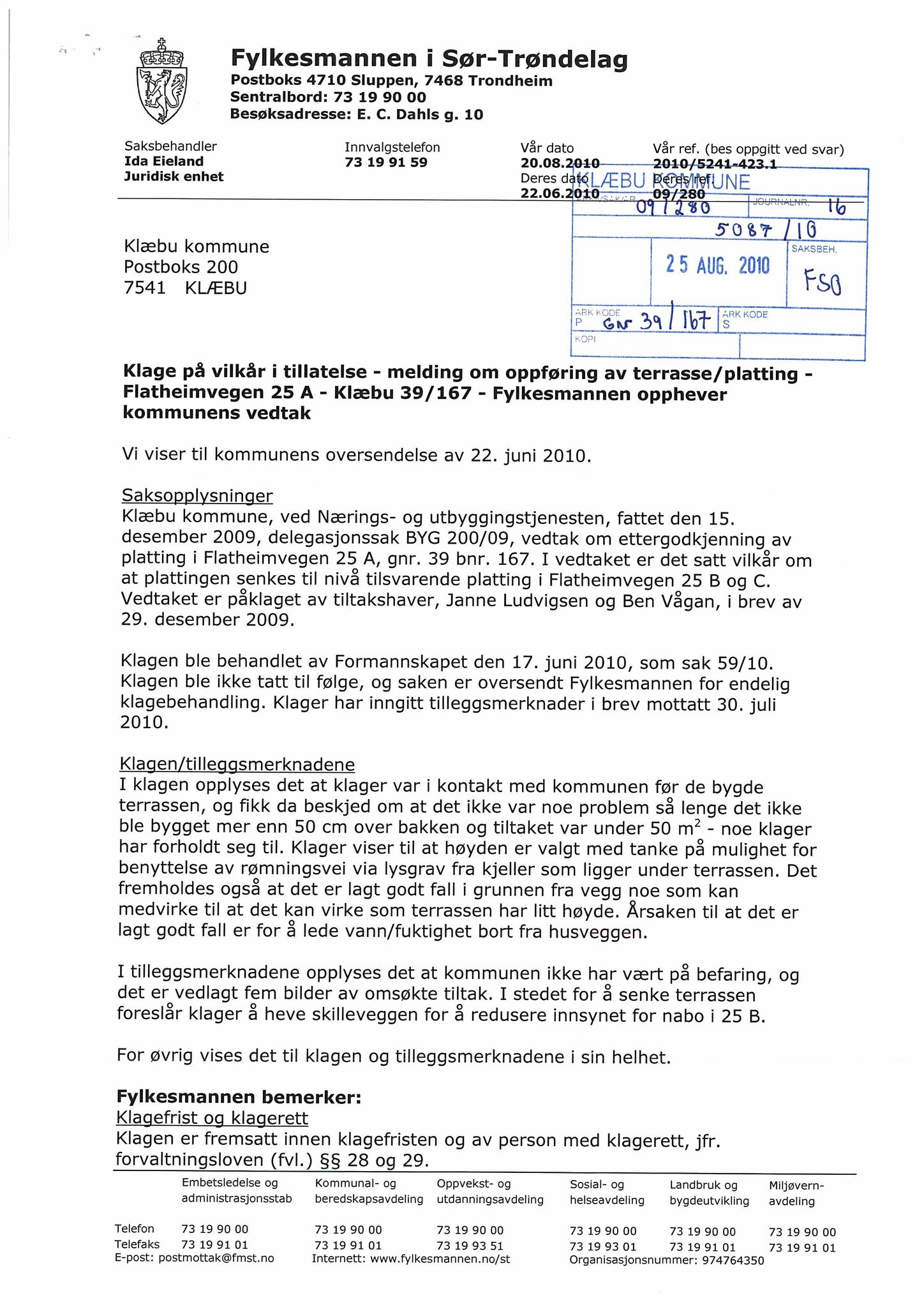 Klæbu Kommune, TRKO/KK/02-FS/L003: Formannsskapet - Møtedokumenter, 2010, s. 2007