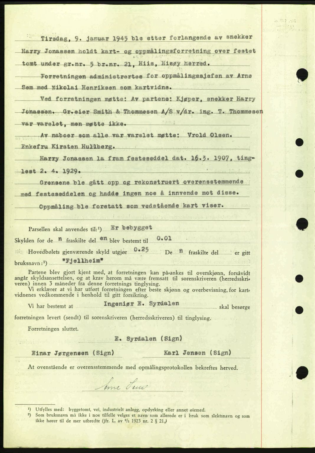 Nedenes sorenskriveri, SAK/1221-0006/G/Gb/Gba/L0052: Pantebok nr. A6a, 1944-1945, Dagboknr: 231/1945