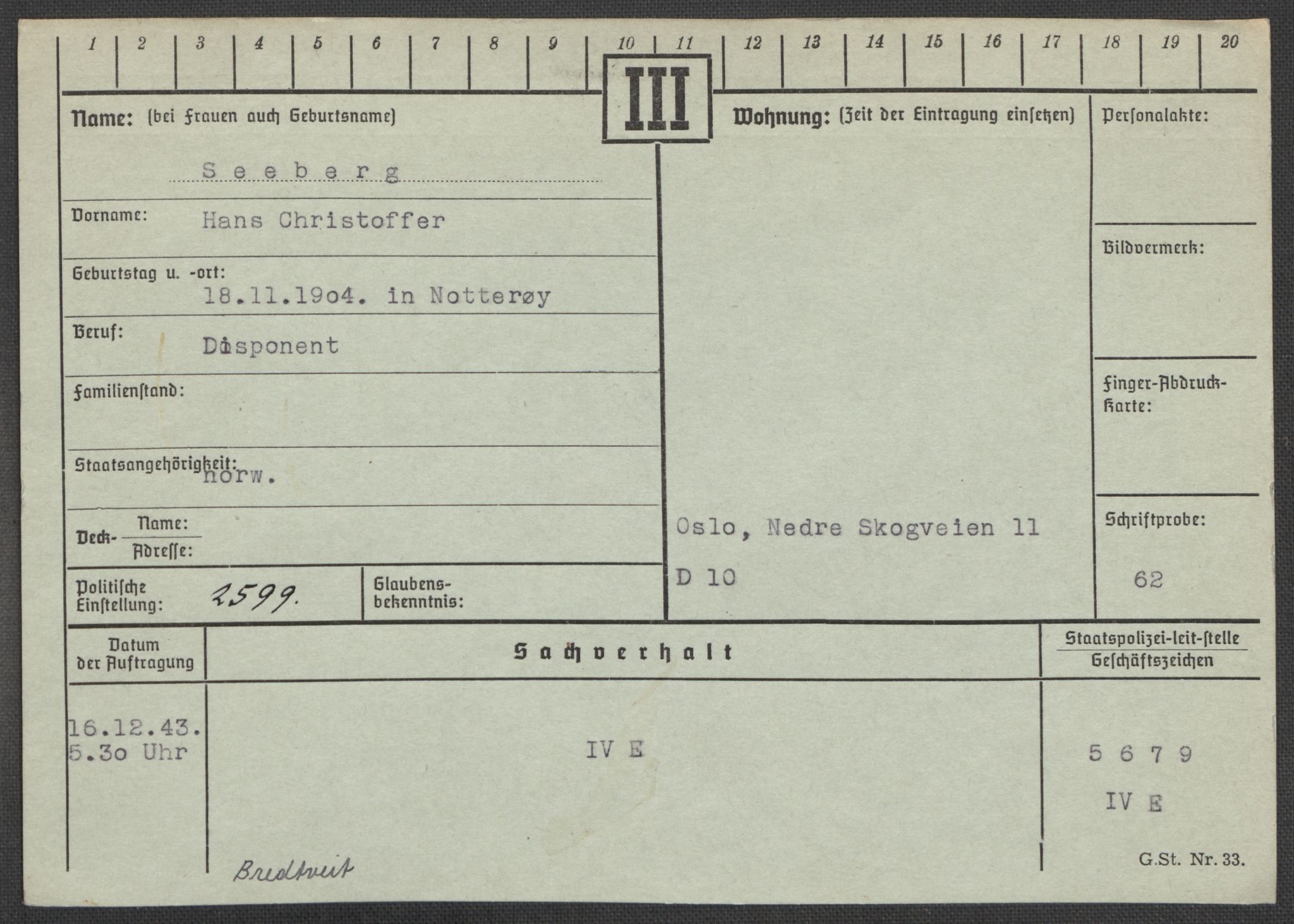 Befehlshaber der Sicherheitspolizei und des SD, RA/RAFA-5969/E/Ea/Eaa/L0009: Register over norske fanger i Møllergata 19: Ru-Sy, 1940-1945, s. 566