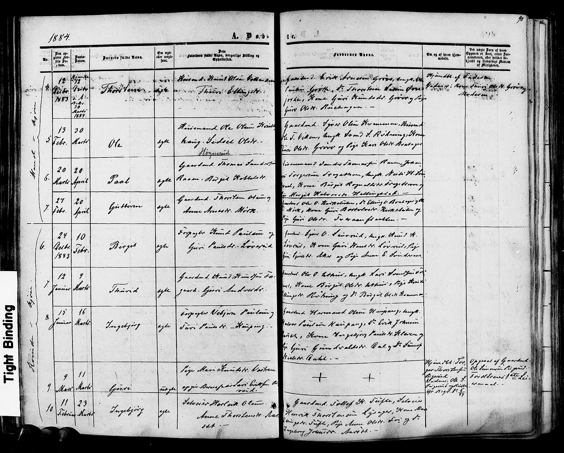 Hol kirkebøker, AV/SAKO-A-227/F/Fa/L0002: Ministerialbok nr. I 2, 1870-1886, s. 90