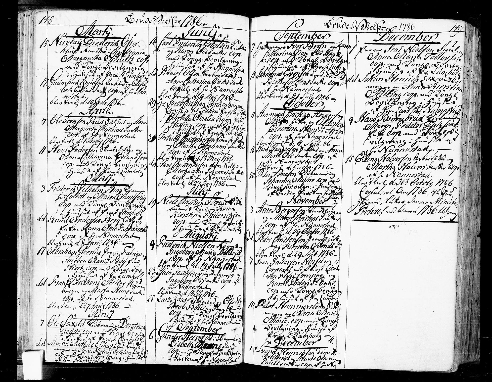 Oslo domkirke Kirkebøker, SAO/A-10752/F/Fa/L0004: Ministerialbok nr. 4, 1743-1786, s. 148-149