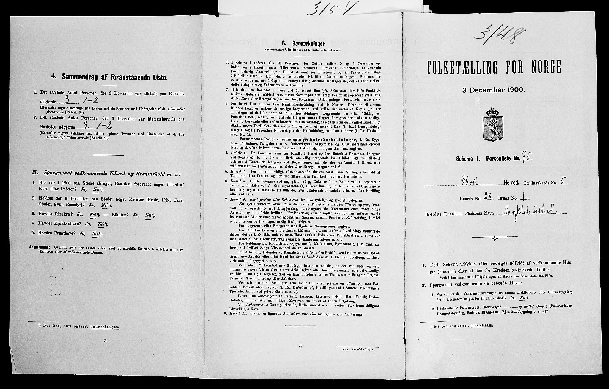 SAK, Folketelling 1900 for 0914 Holt herred, 1900, s. 878