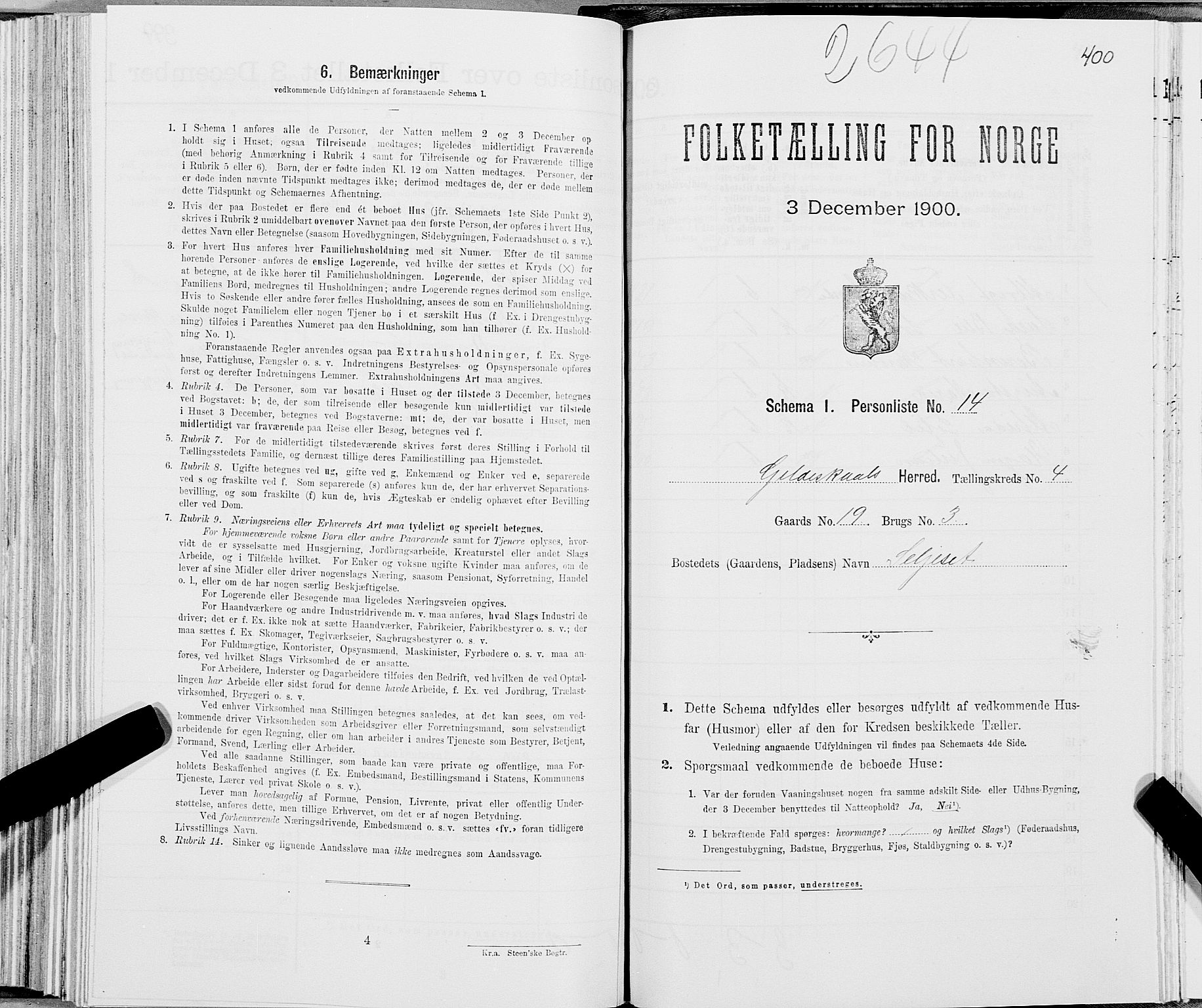 SAT, Folketelling 1900 for 1838 Gildeskål herred, 1900, s. 443
