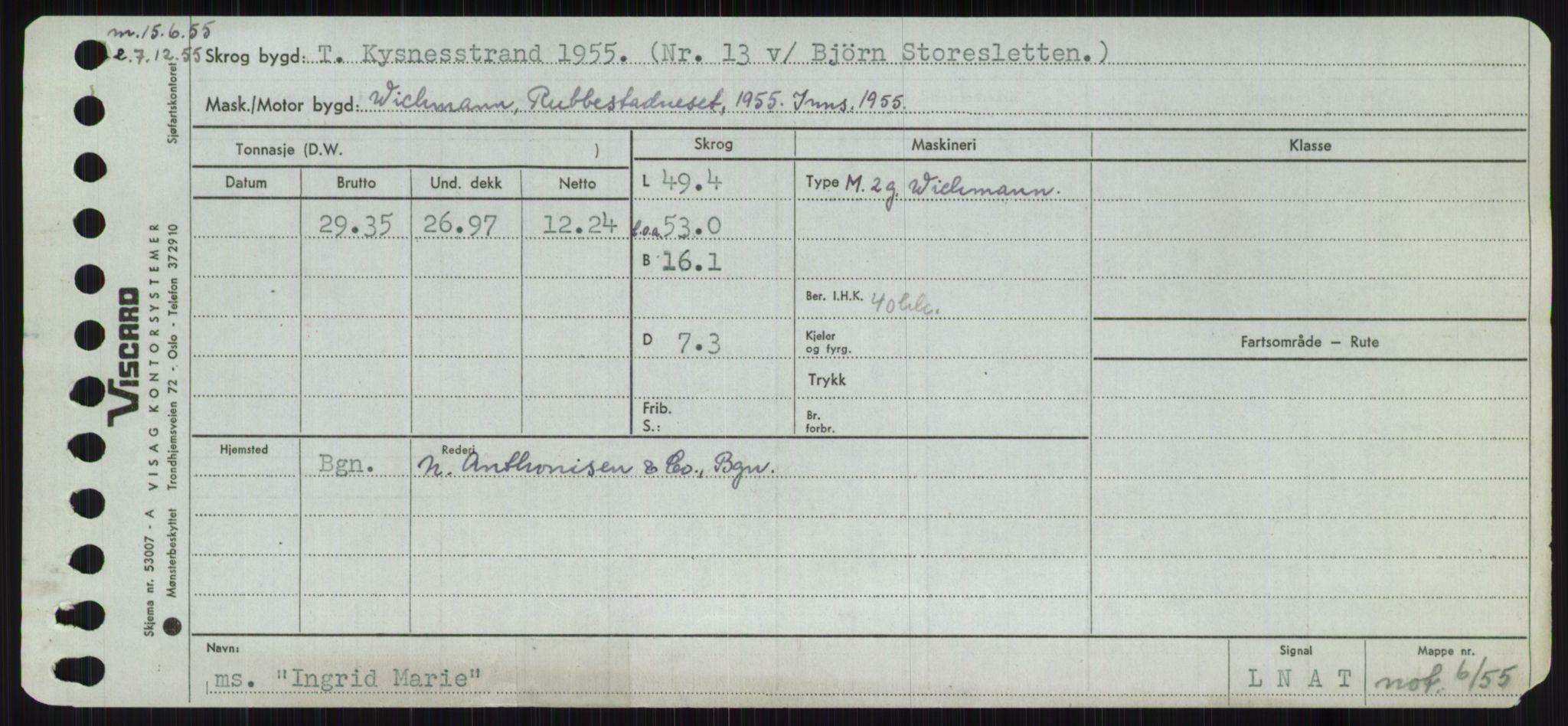 Sjøfartsdirektoratet med forløpere, Skipsmålingen, AV/RA-S-1627/H/Ha/L0003/0001: Fartøy, Hilm-Mar / Fartøy, Hilm-Kol, s. 345