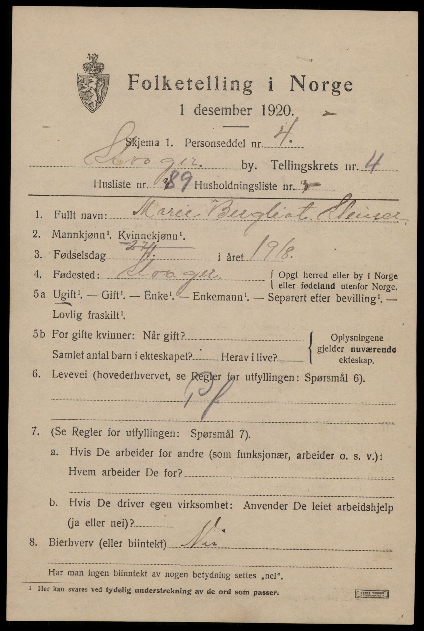 SAST, Folketelling 1920 for 1103 Stavanger kjøpstad, 1920, s. 39118