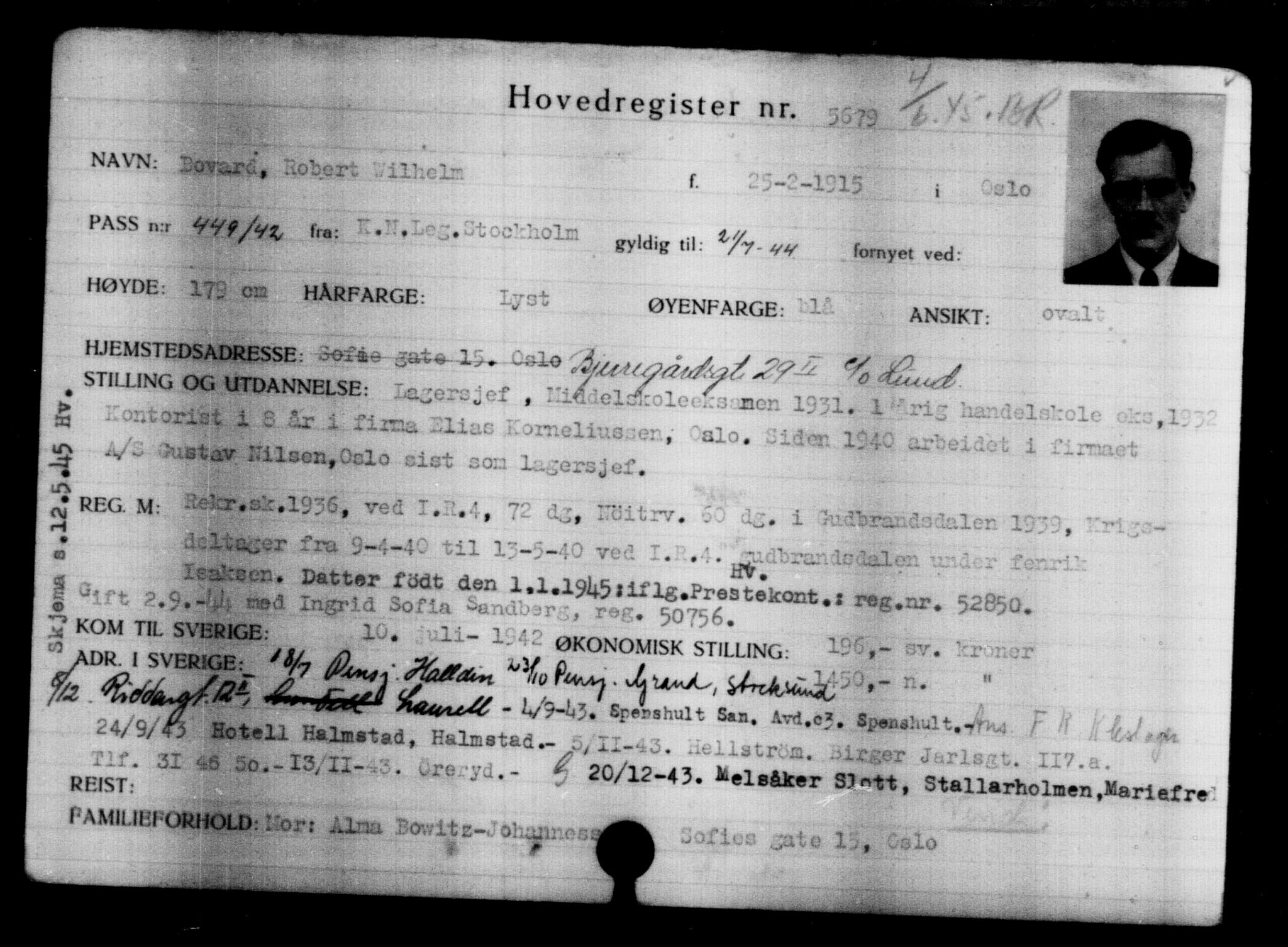 Utenriksstasjonene, Legasjonen i Stockholm, Flyktningkontoret, AV/RA-S-6753/V/Va/L0004: Kjesäterkartoteket, flyktninger med registreringsnr. 3496-6610, 1940-1945, s. 2527
