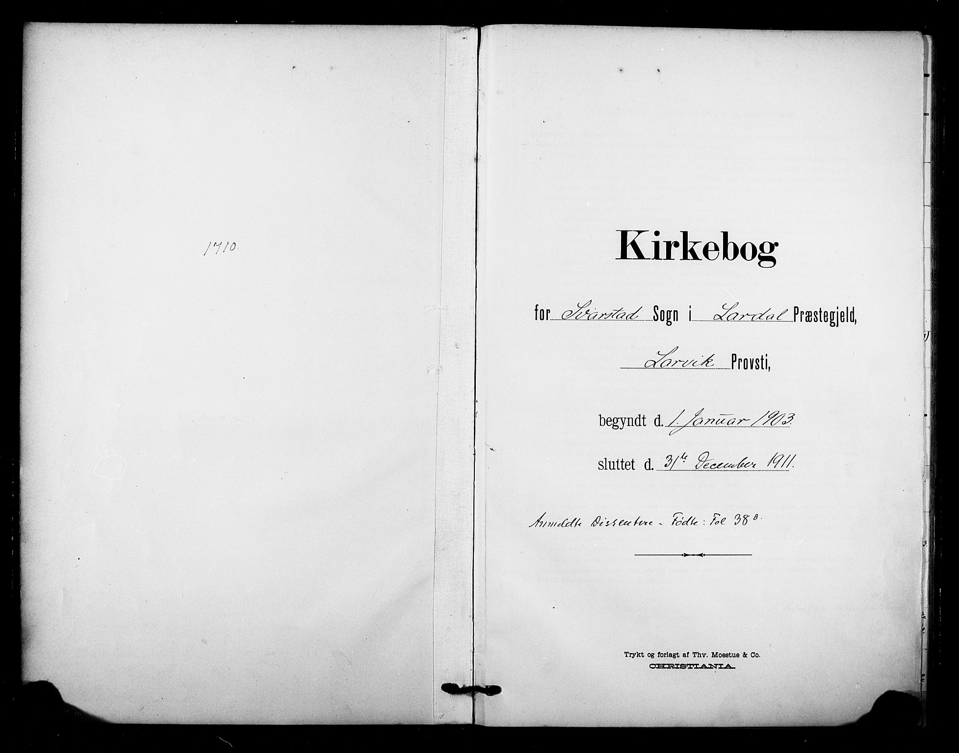 Lardal kirkebøker, AV/SAKO-A-350/F/Fb/L0002: Ministerialbok nr. II 2, 1903-1911