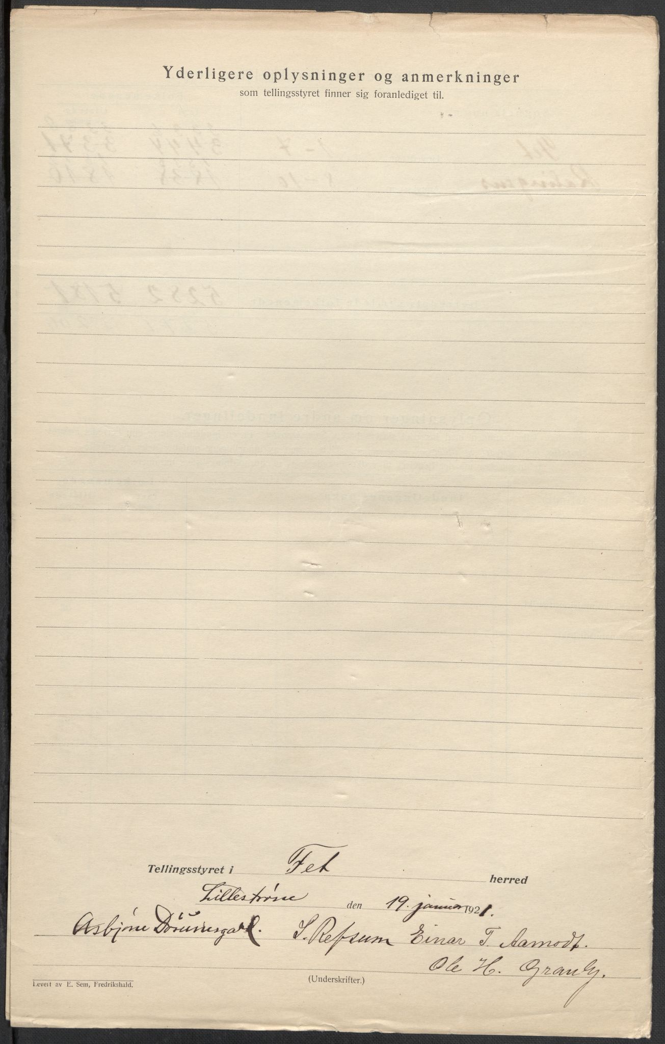 SAO, Folketelling 1920 for 0227 Fet herred, 1920, s. 7