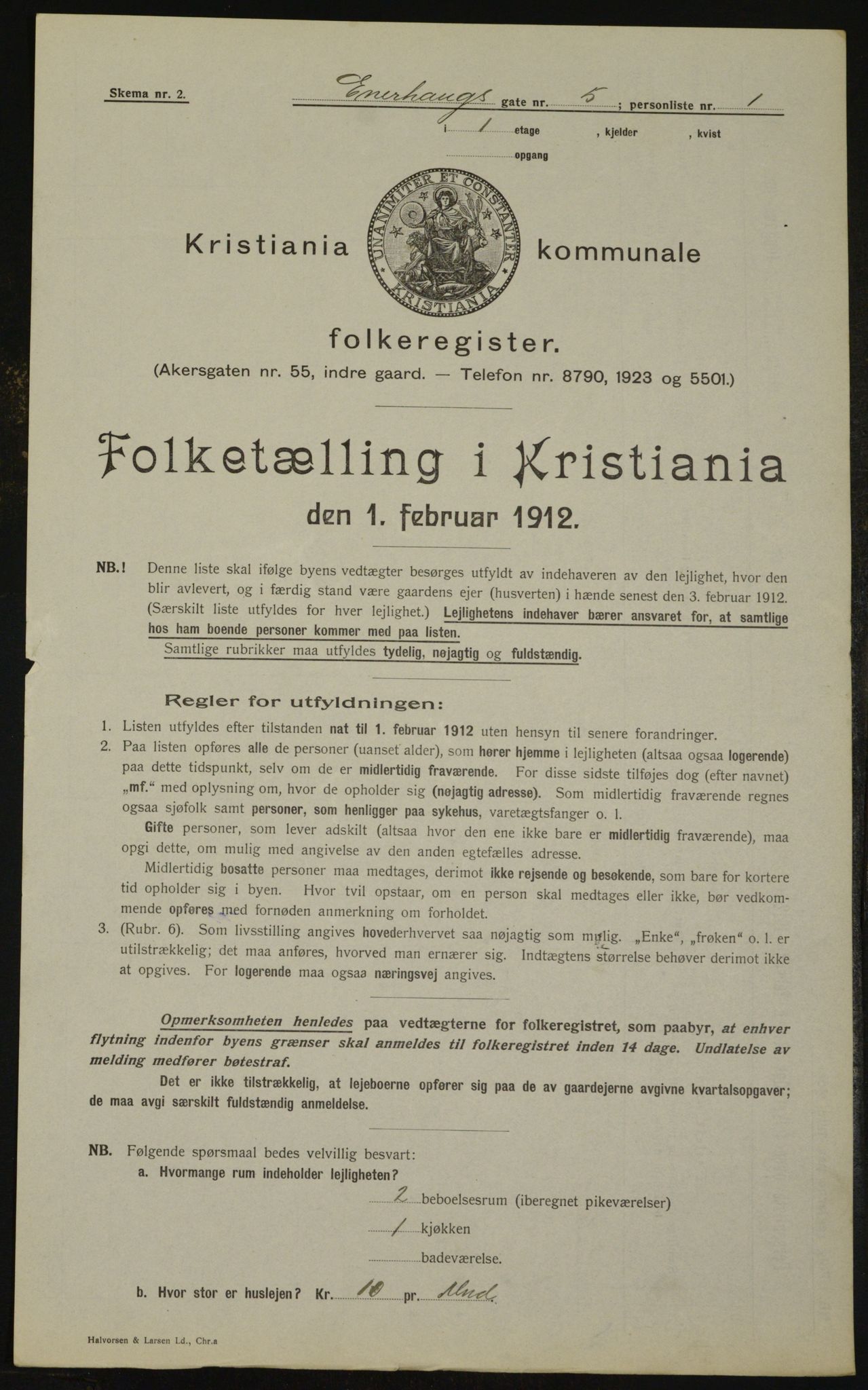 OBA, Kommunal folketelling 1.2.1912 for Kristiania, 1912, s. 21483