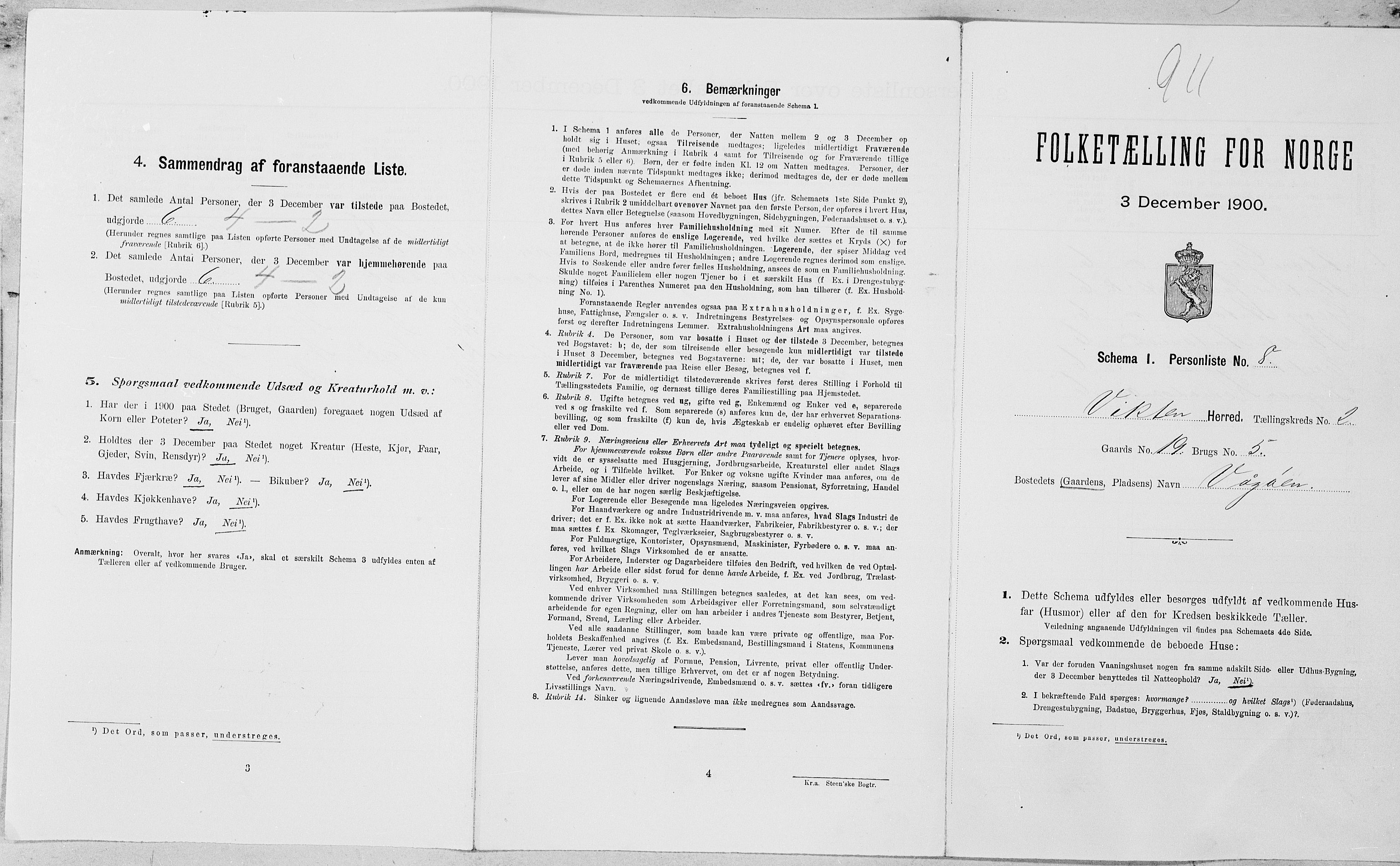SAT, Folketelling 1900 for 1750 Vikna herred, 1900, s. 193