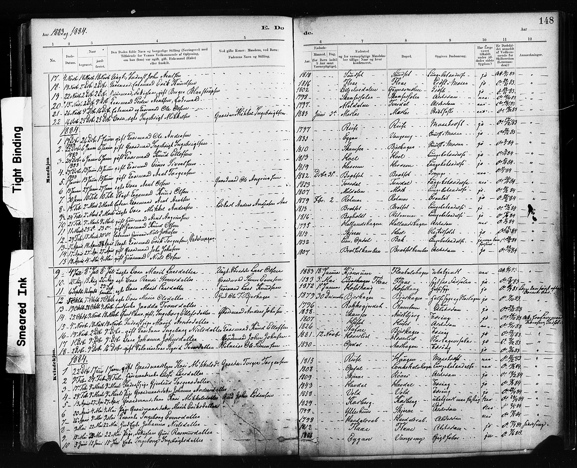 Ministerialprotokoller, klokkerbøker og fødselsregistre - Sør-Trøndelag, AV/SAT-A-1456/674/L0871: Ministerialbok nr. 674A03, 1880-1896, s. 148