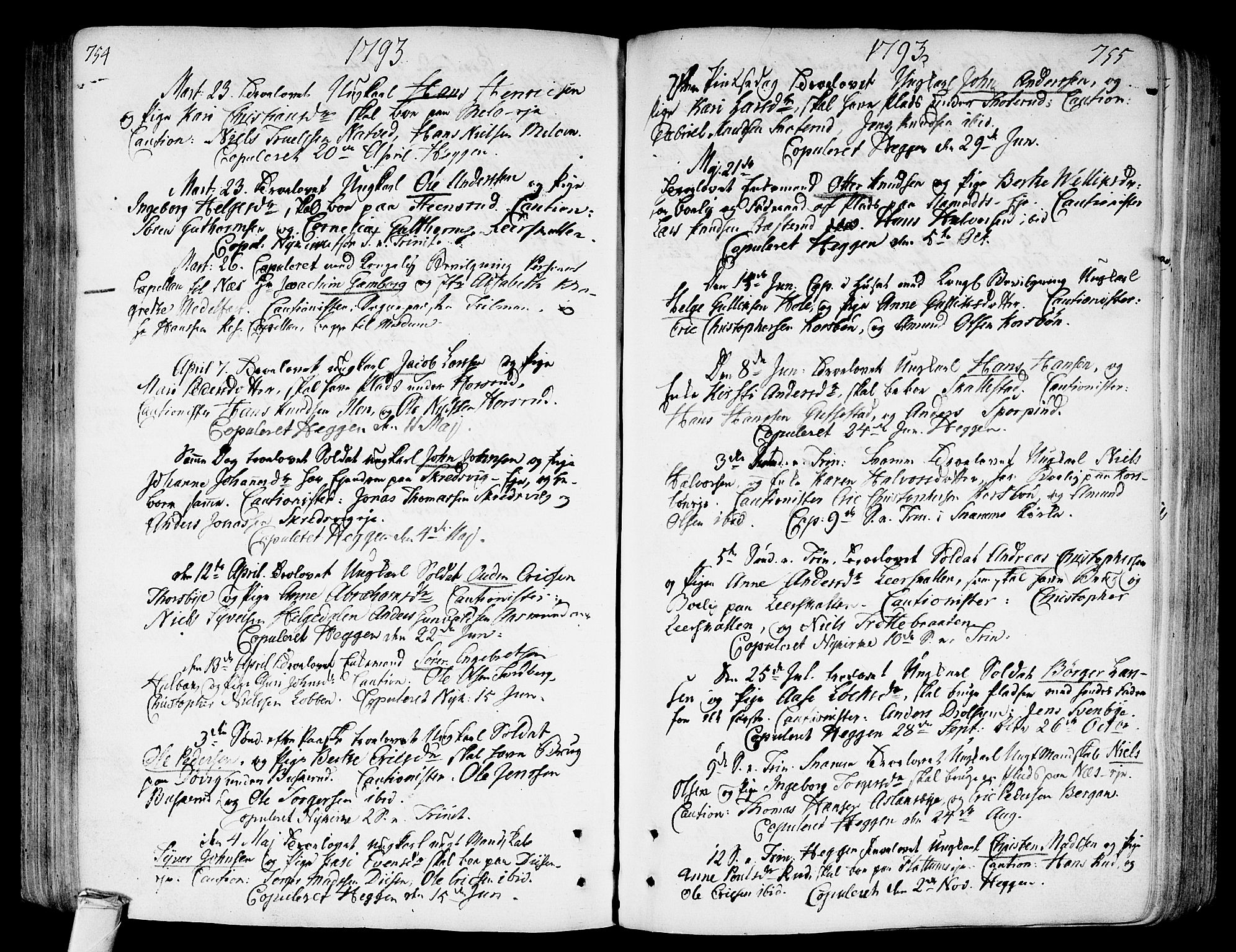 Modum kirkebøker, AV/SAKO-A-234/F/Fa/L0003: Ministerialbok nr. 3, 1783-1819, s. 754-755