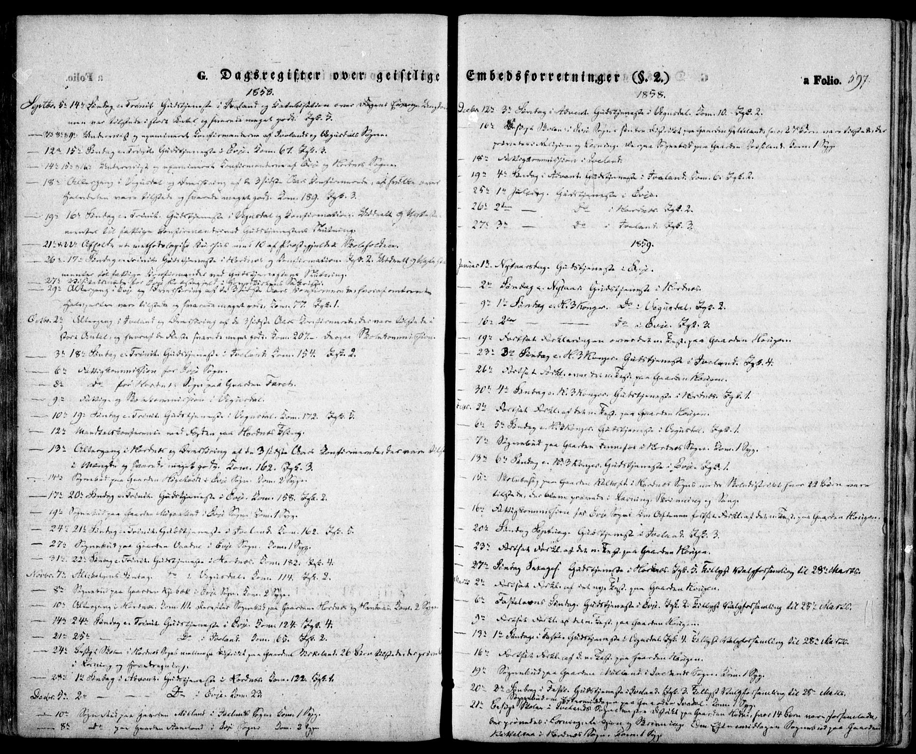 Evje sokneprestkontor, SAK/1111-0008/F/Fa/Faa/L0005: Ministerialbok nr. A 5, 1843-1865, s. 597