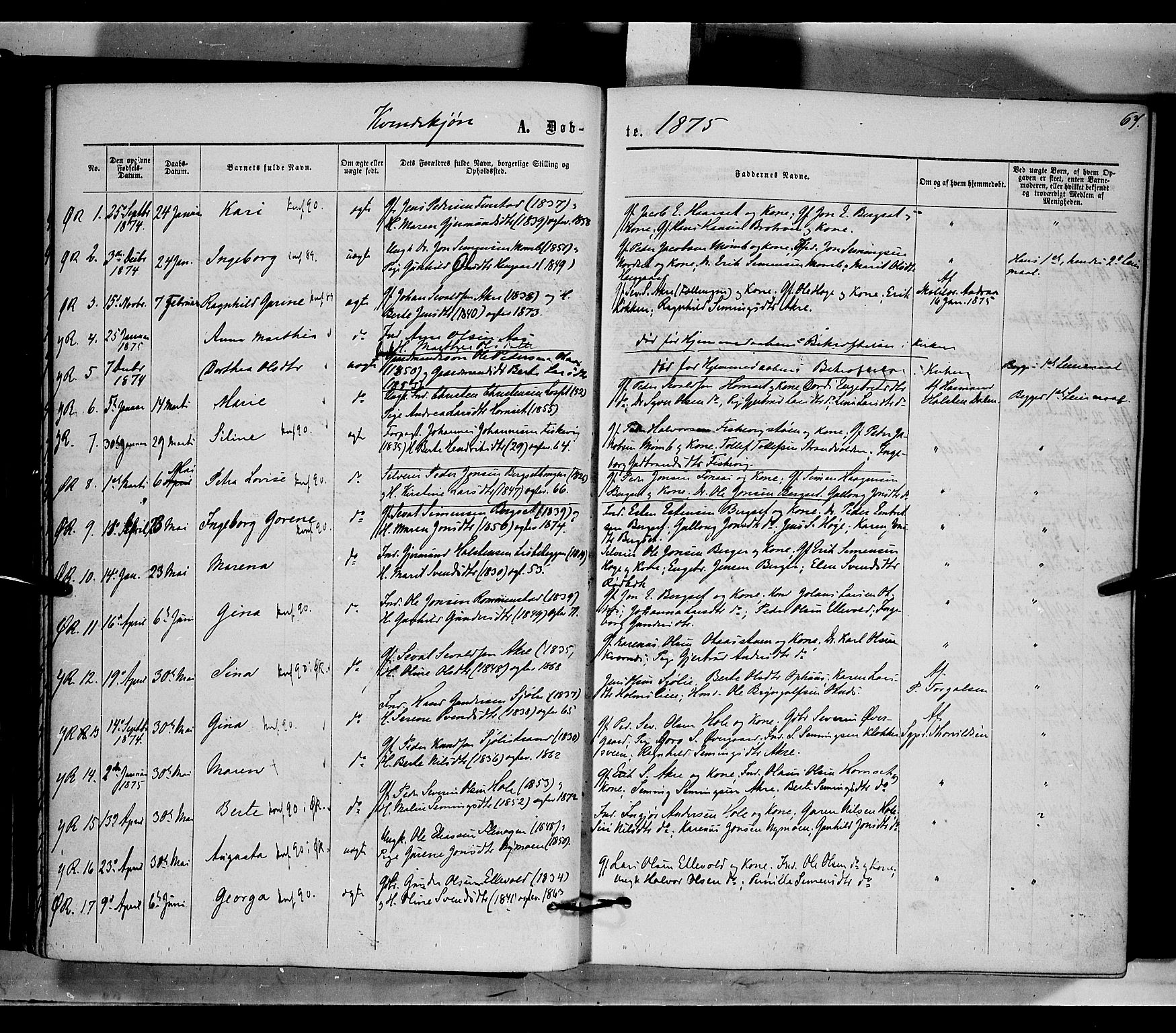Rendalen prestekontor, AV/SAH-PREST-054/H/Ha/Haa/L0006: Ministerialbok nr. 6, 1867-1877, s. 67