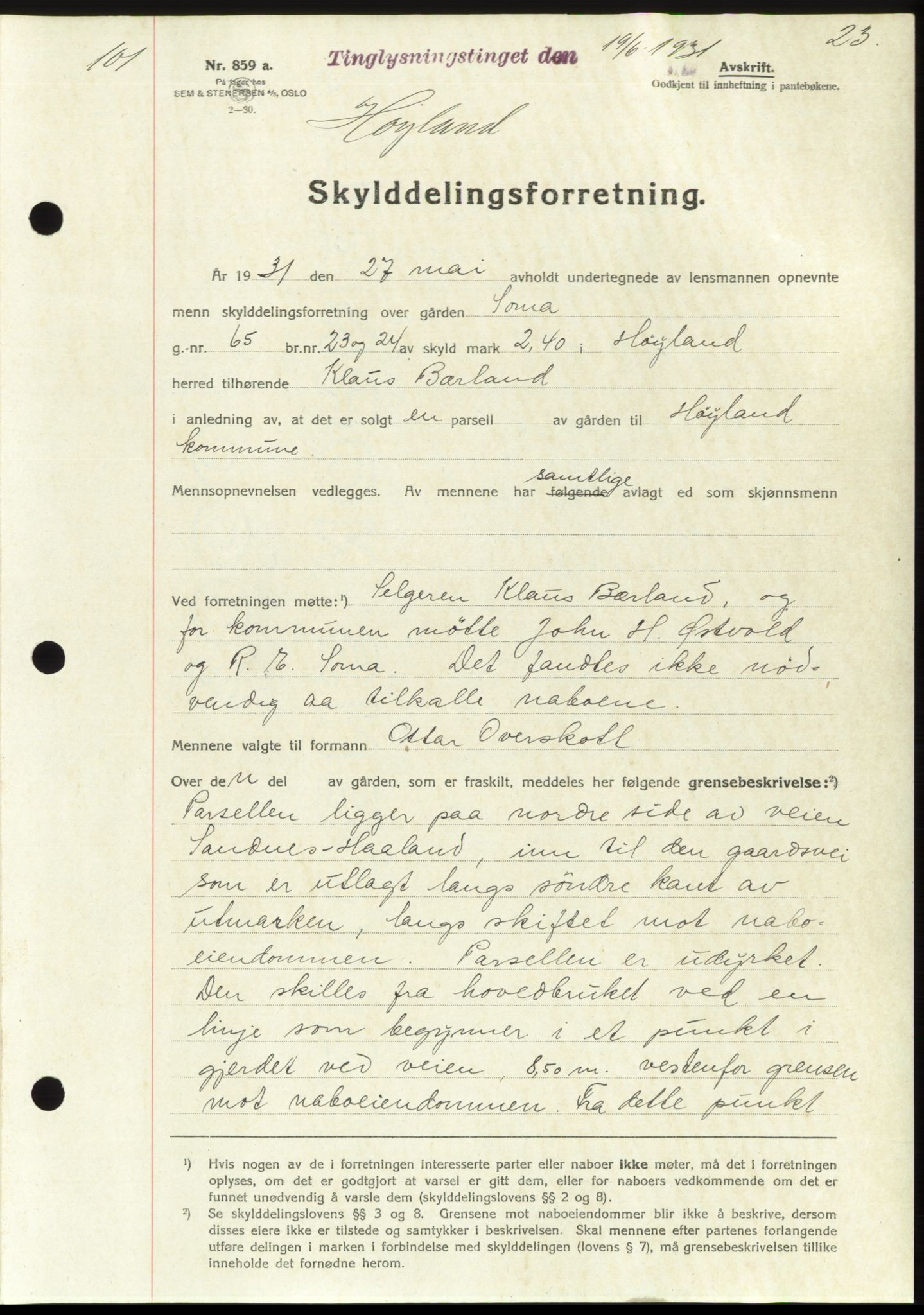 Jæren sorenskriveri, SAST/A-100310/03/G/Gba/L0059: Pantebok nr. 56, 58, 1931-1932, Tingl.dato: 19.06.1931