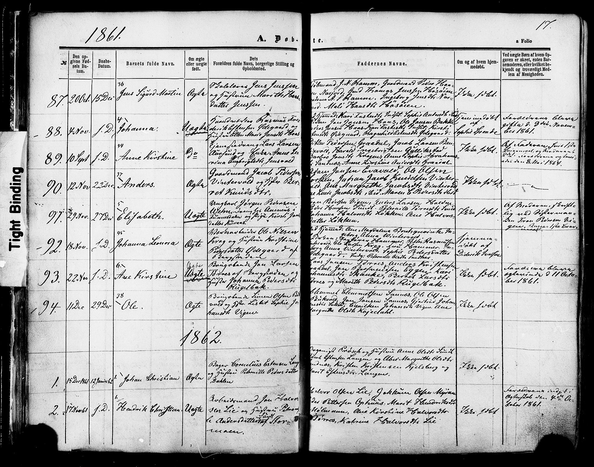 Ministerialprotokoller, klokkerbøker og fødselsregistre - Sør-Trøndelag, SAT/A-1456/681/L0932: Ministerialbok nr. 681A10, 1860-1878, s. 17