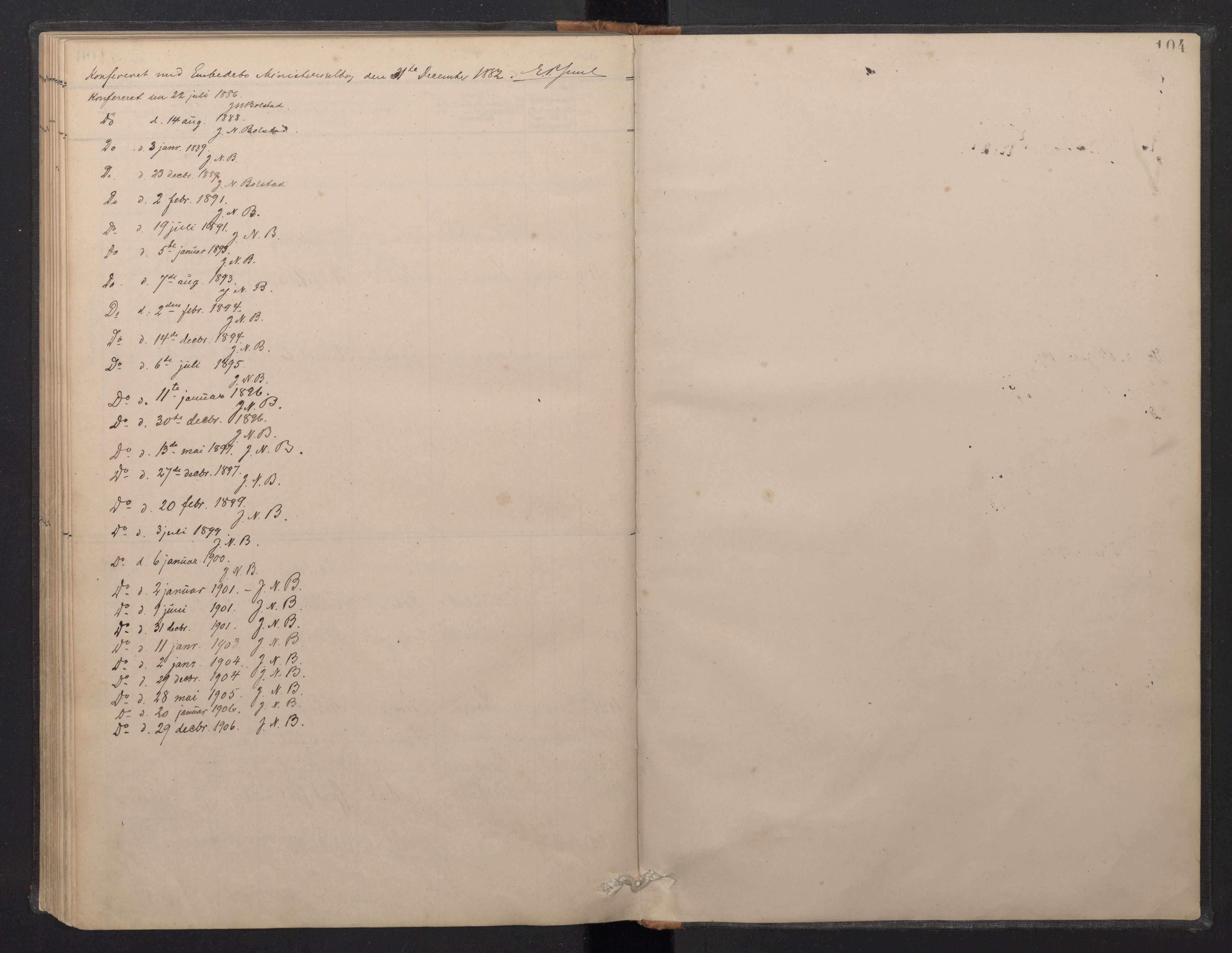 Stryn Sokneprestembete, AV/SAB-A-82501: Klokkerbok nr. B 3, 1881-1918, s. 103b-104a