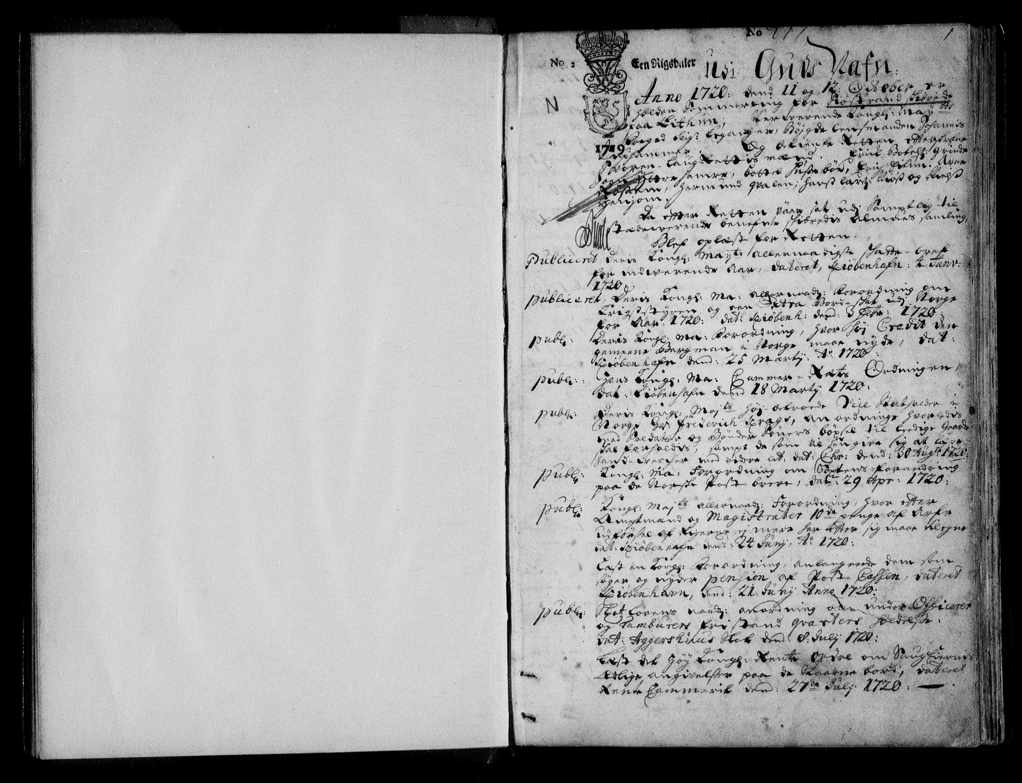 Ytre Sogn tingrett, AV/SAB-A-2601/1/F/Fa/L0029: Tingbok (justisprotokoll), 1721-1725, s. 0b-1a