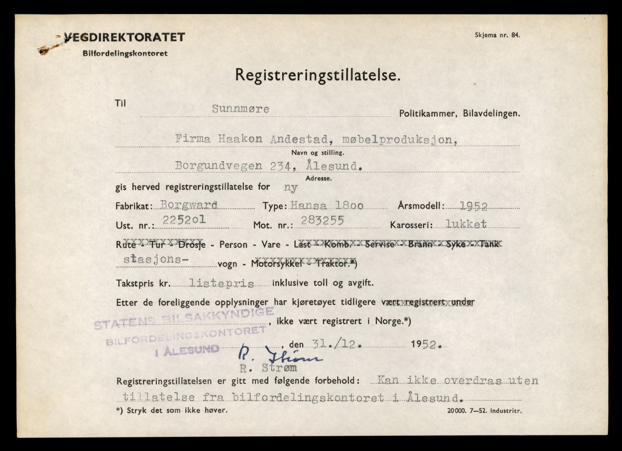 Møre og Romsdal vegkontor - Ålesund trafikkstasjon, AV/SAT-A-4099/F/Fe/L0042: Registreringskort for kjøretøy T 13906 - T 14079, 1927-1998, s. 2517