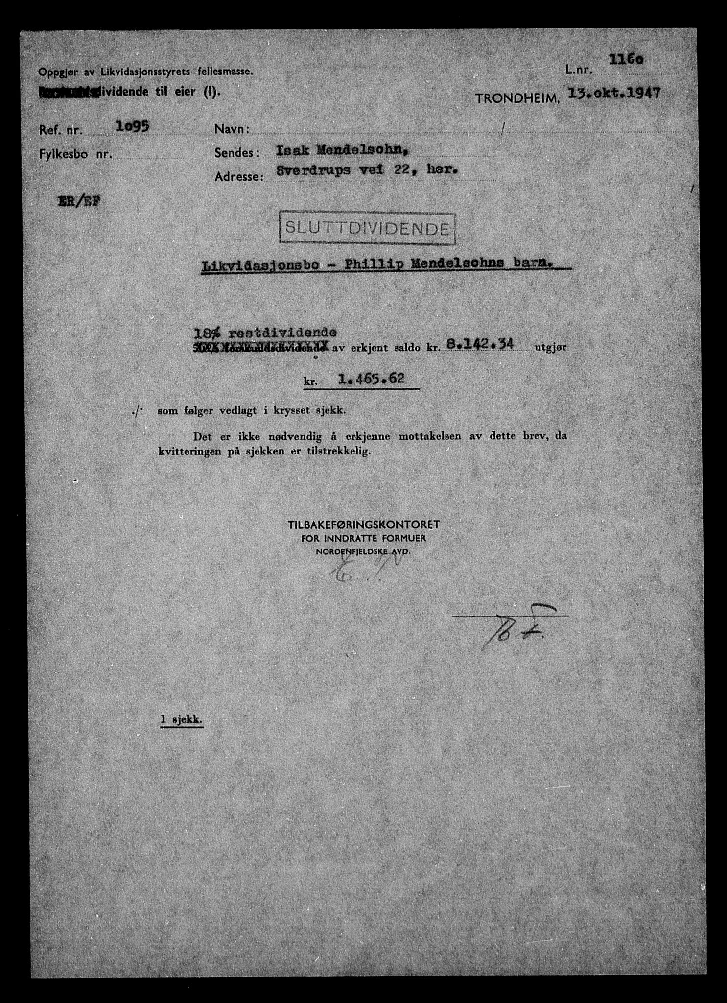 Justisdepartementet, Tilbakeføringskontoret for inndratte formuer, AV/RA-S-1564/H/Hc/Hca/L0905: --, 1945-1947, s. 504