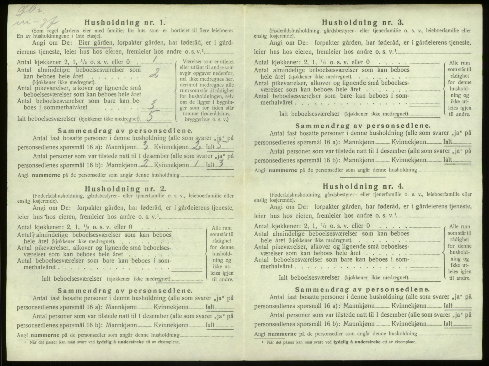 SAB, Folketelling 1920 for 1437 Kinn herred, 1920, s. 225