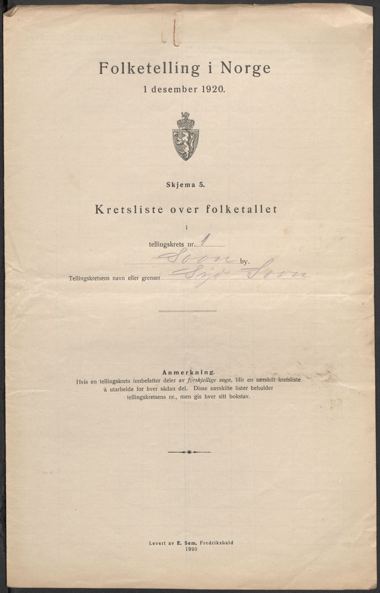 SAO, Folketelling 1920 for 0201 Son ladested, 1920, s. 4