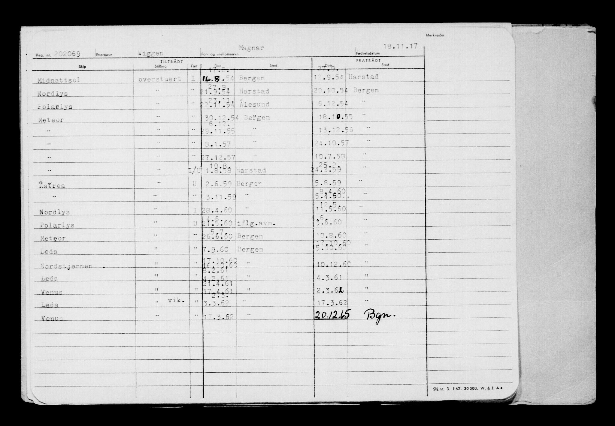 Direktoratet for sjømenn, AV/RA-S-3545/G/Gb/L0153: Hovedkort, 1917, s. 307